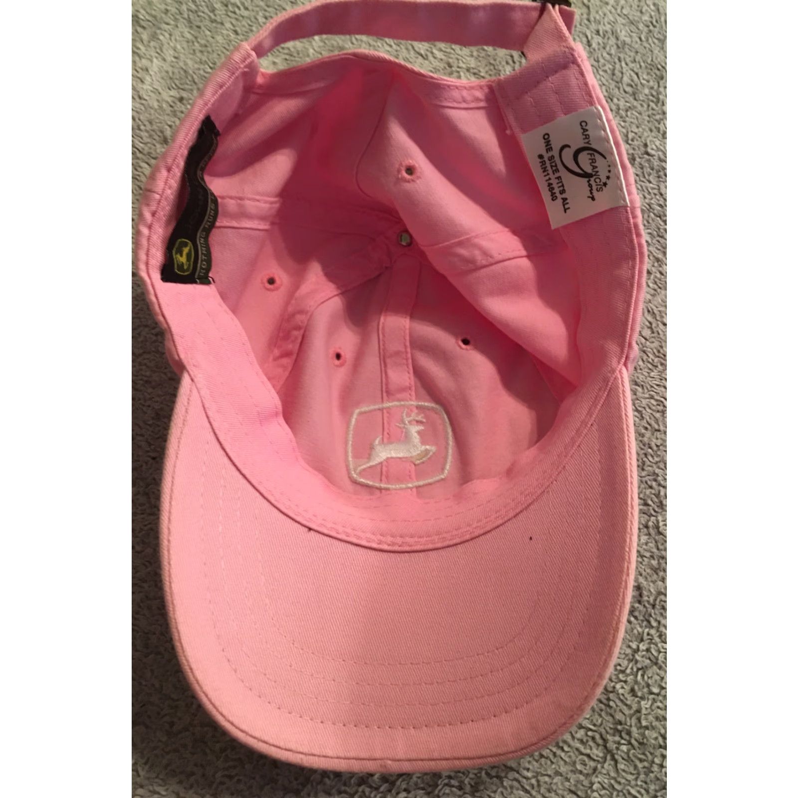 John Deere John Deere Hat Baseball Cap Trucker Adjustable Pink Logo Embroidered White John Deere Unisex Adults One Size Size ONE SIZE - 7 Thumbnail