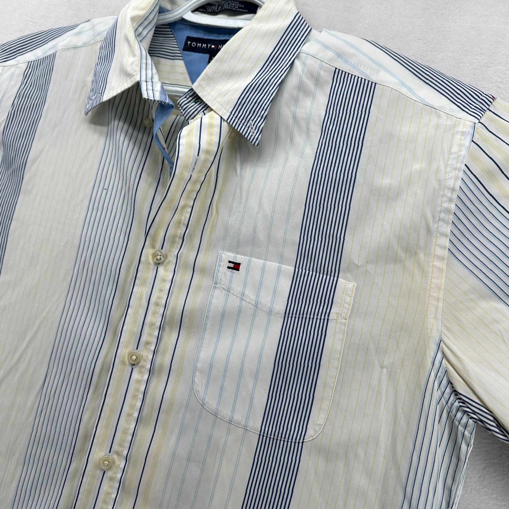 Tommy Hilfiger Tommy Hilfiger Button-Up Shirt Multicolor Men's Medium Striped Short Sleeve Size US M / EU 48-50 / 2 - 2 Thumbnail