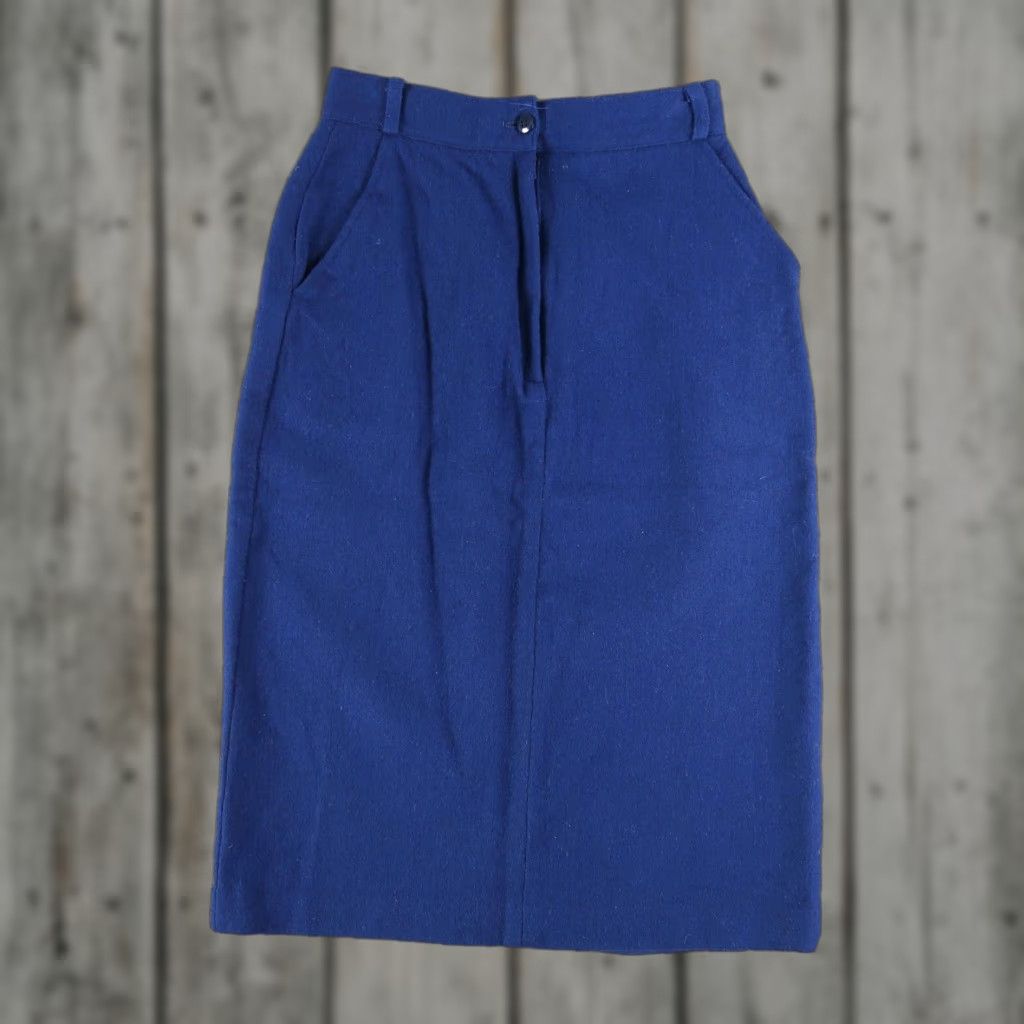 Kenzo VINTAGE 80s Kenzo Skirt Wool Mini Size 4 Blue Japan Made Size 27" / US 4 / IT 40 - 1 Thumbnail
