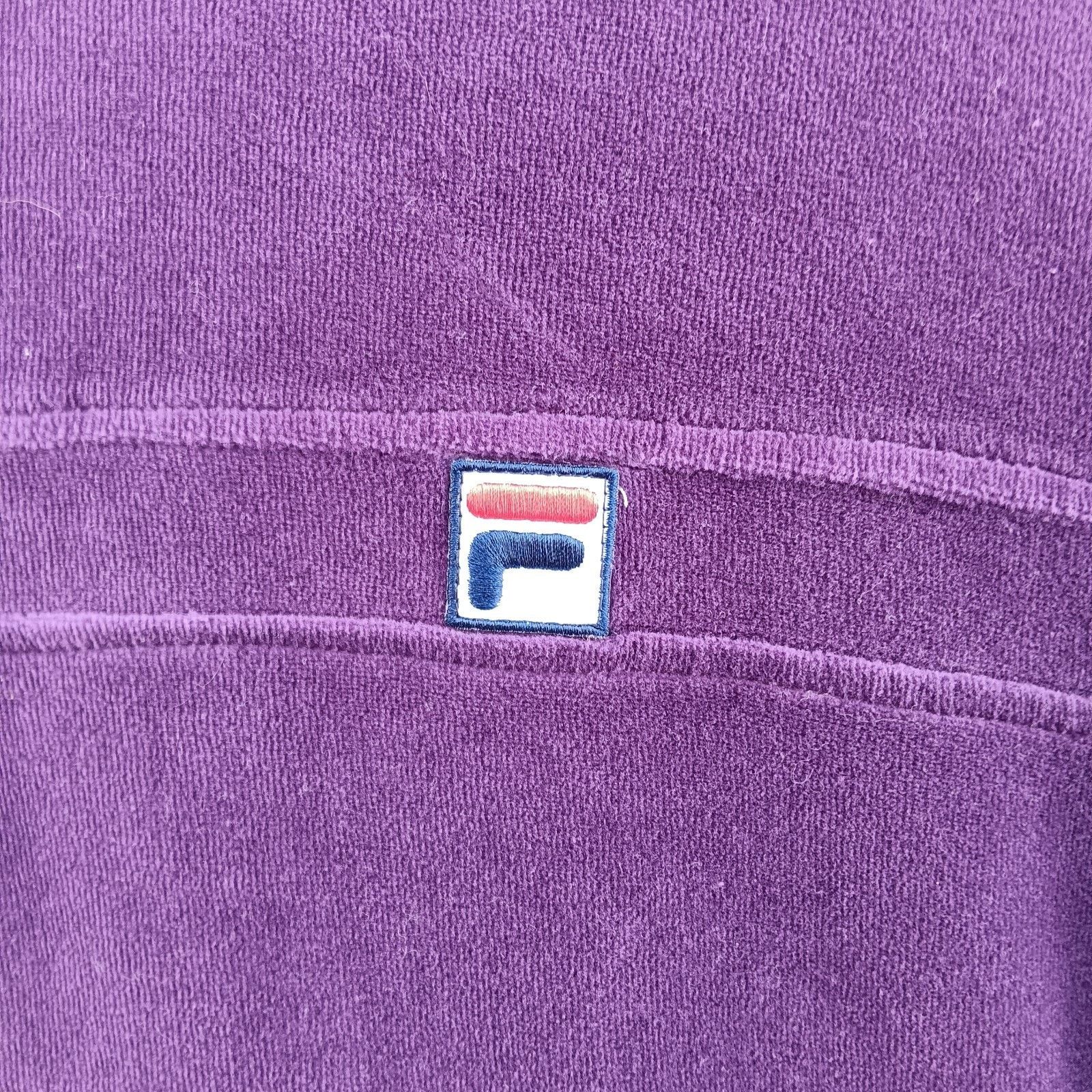 Fila FILA Womens Quarter Zip Fleece Pullover Purple w/ Gold Large Size L / US 10 / IT 46 - 3 Thumbnail