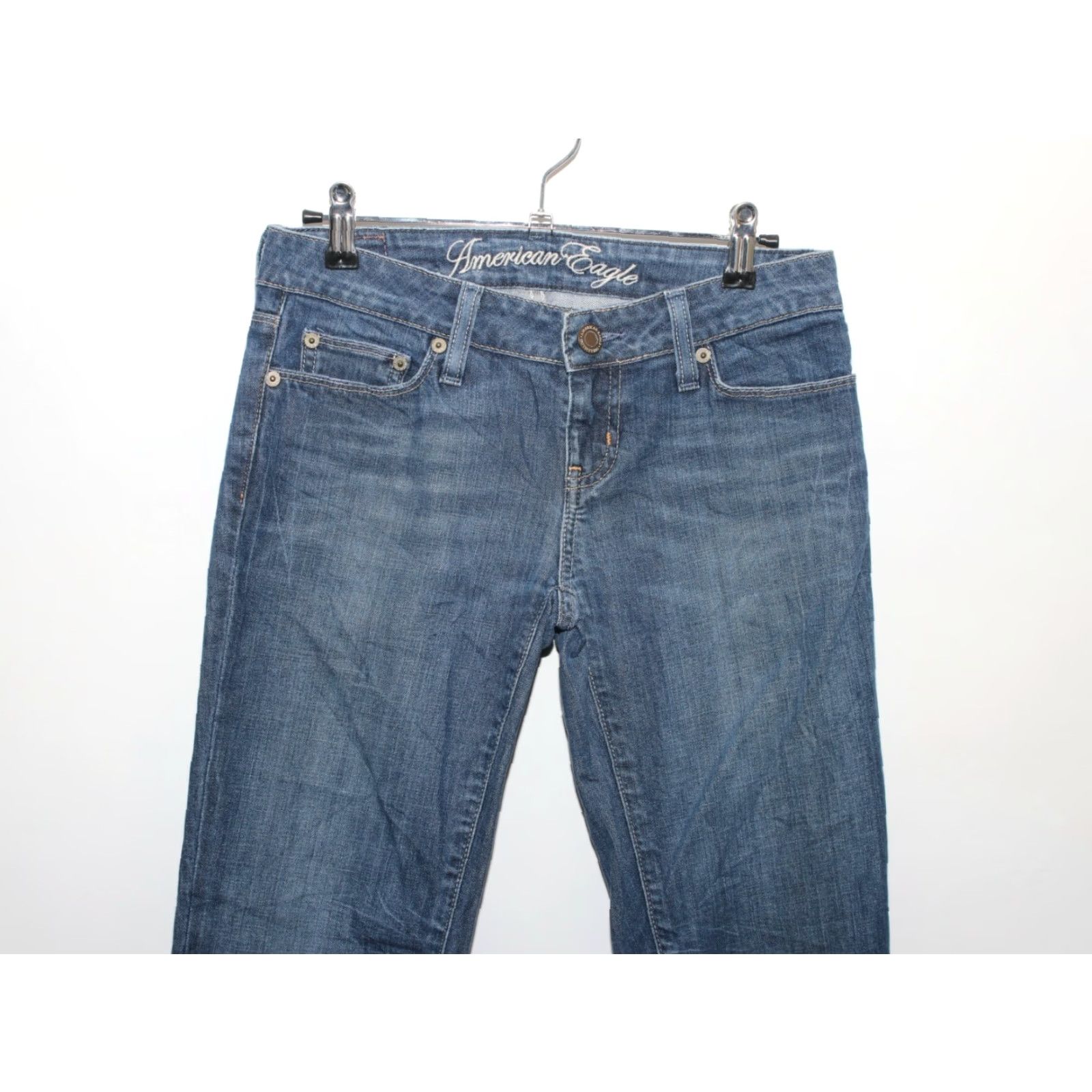 American Eagle Outfitters American Eagle Outfitters Women's Blue Denim Jeans Size 0 Regular Straight Low Rise 28x32 Size 25" / US 0 / IT 36 - 3 Thumbnail