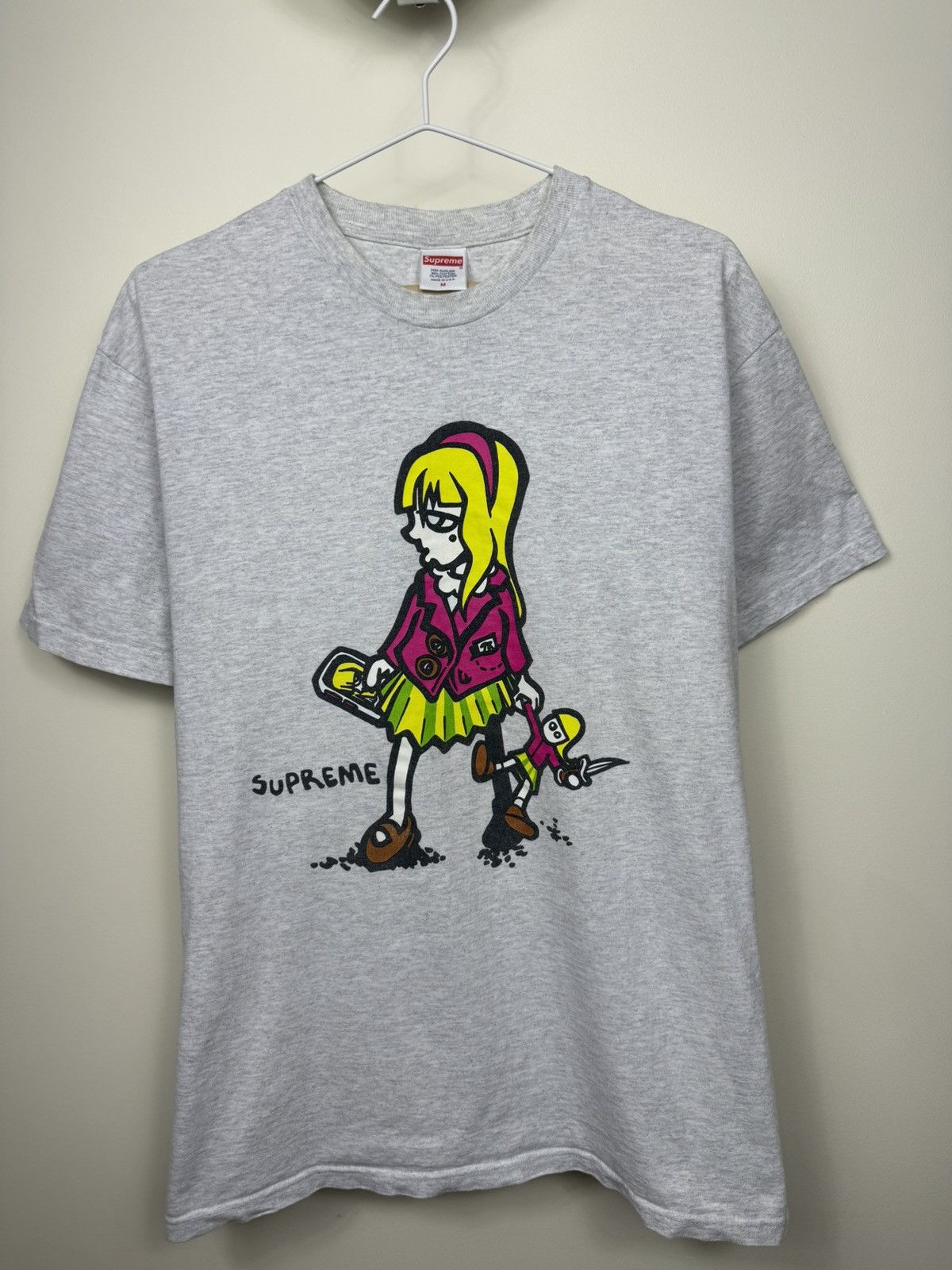 Supreme Supreme Girl Graphic Tee Heather Grey — Size M — Made in USA Size US M / EU 48-50 / 2 - 1 Thumbnail