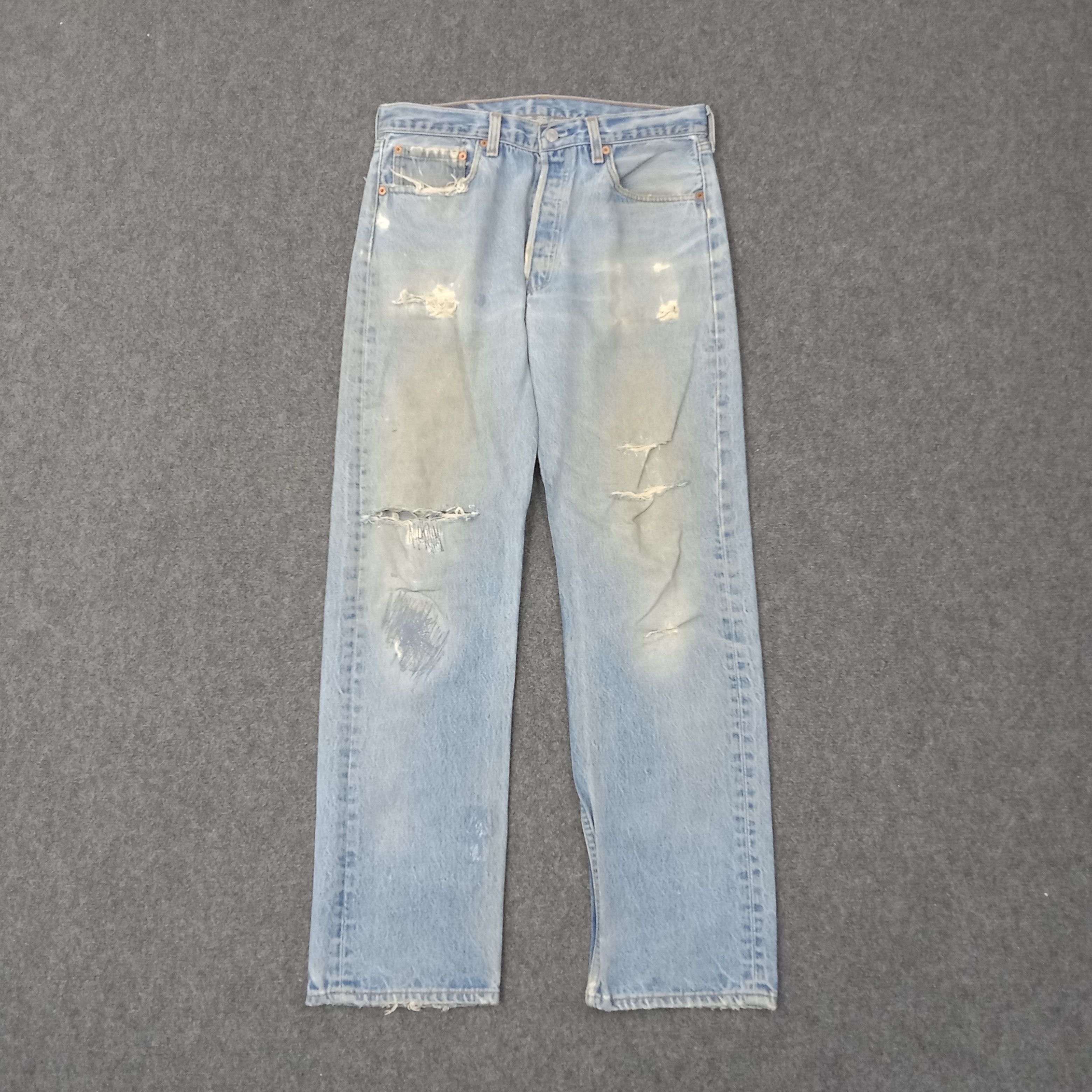 Levi's Levi's 501 American Grunge Denim Jeans C252N17 Size US 31 - 1 Thumbnail