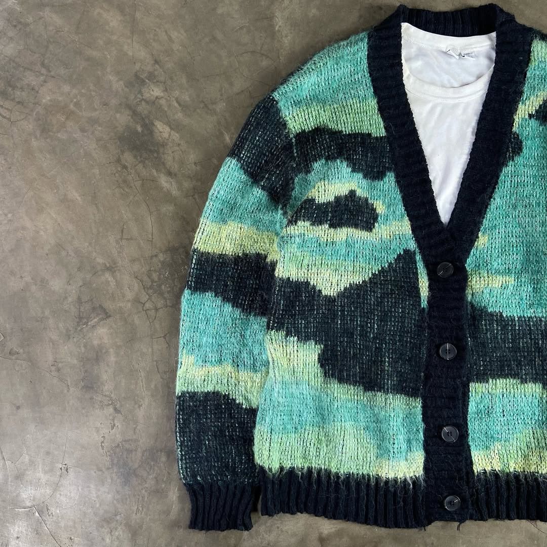 Aran Isles Knitwear × Vintage VIGORSUNSHINE Mohair Cardigan Size US M / EU 48-50 / 2 - 3 Thumbnail