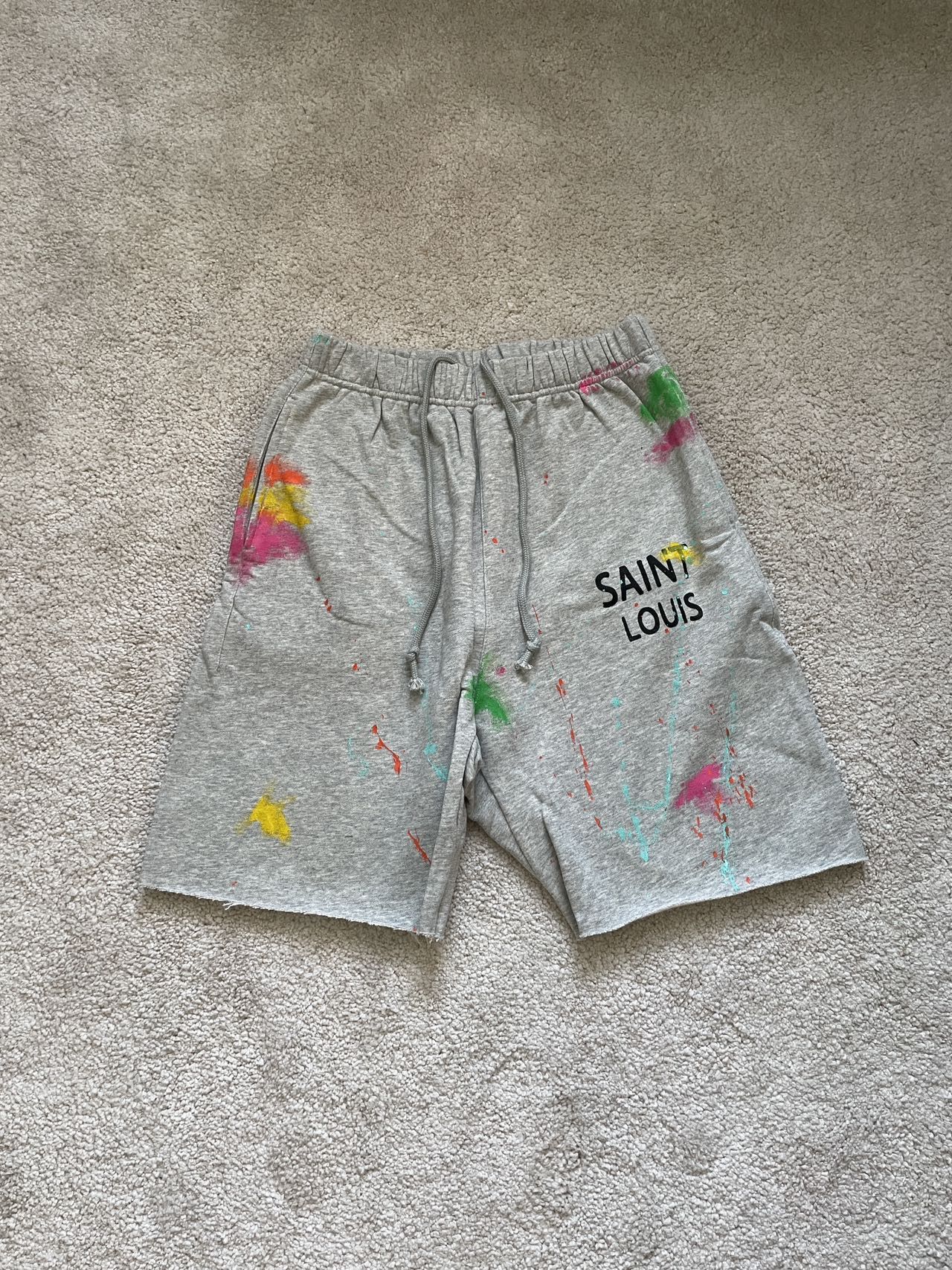 image of Sssaint Louis Print Shorts Grey, Men's (Size 32)