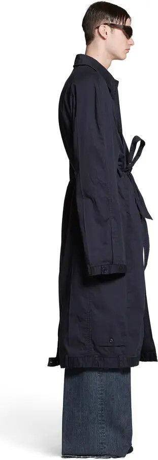 Balenciaga o1mt1gz1224 Deconstructed Carcoat in Navy Blue Size US XS / EU 42 / 0 - 4 Thumbnail