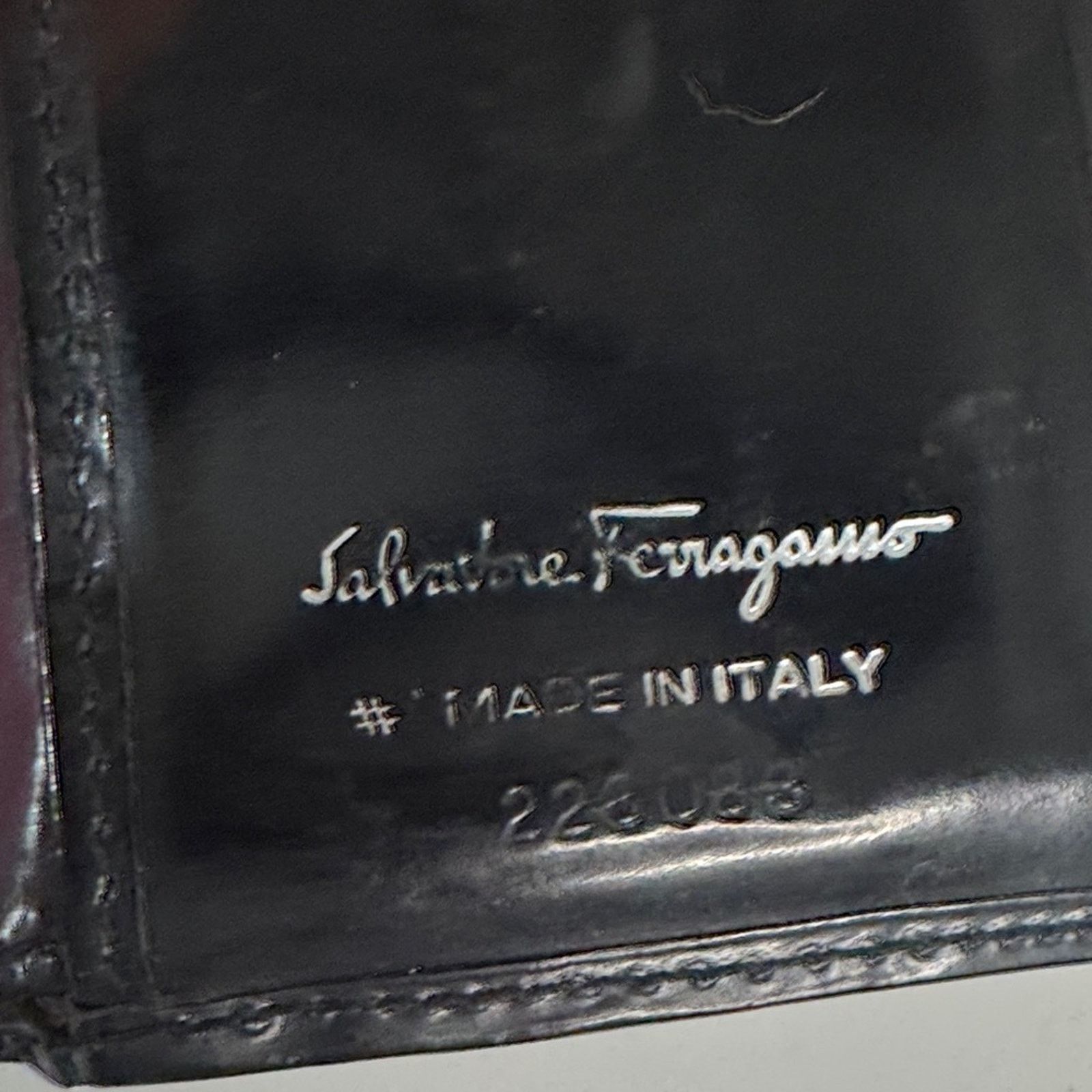 Salvatore Ferragamo Salvatore Ferragamo Black Card Holder with Silver Accent Size ONE SIZE - 7 Thumbnail