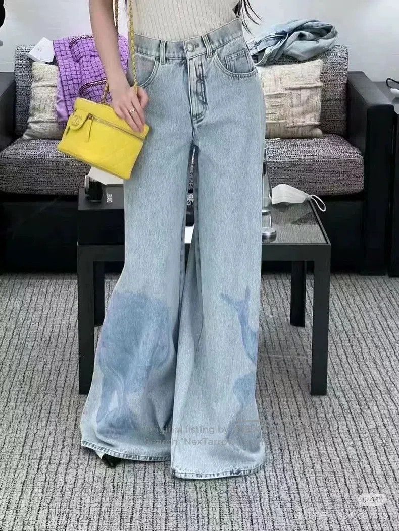 Chanel Chanel 22P animal pattern wide-leg jeans Size 24" / US 00 / IT 34 - 1 Thumbnail