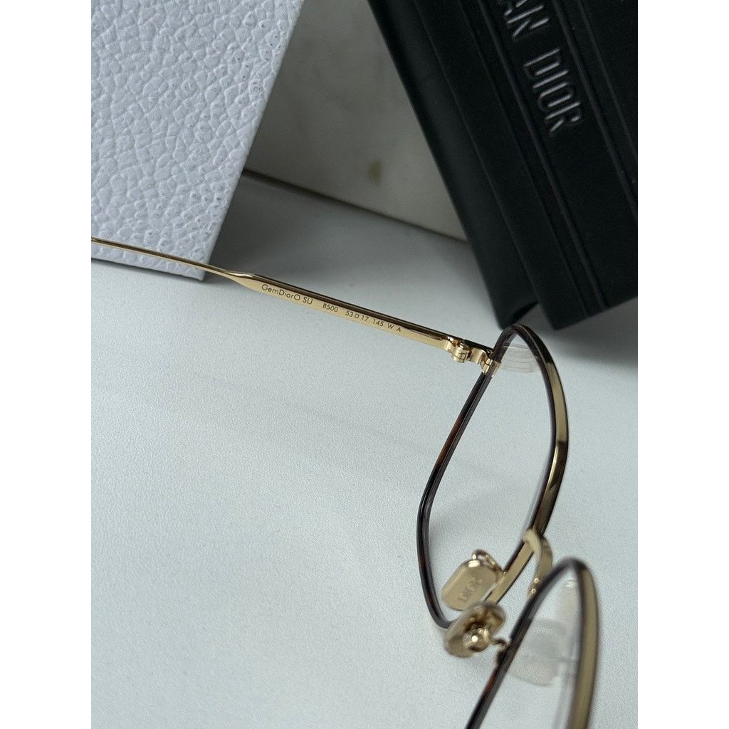 Dior NEW Dior GemDiorO SU Eyeglasses Frames in Gold Brown Size ONE SIZE - 8 Thumbnail