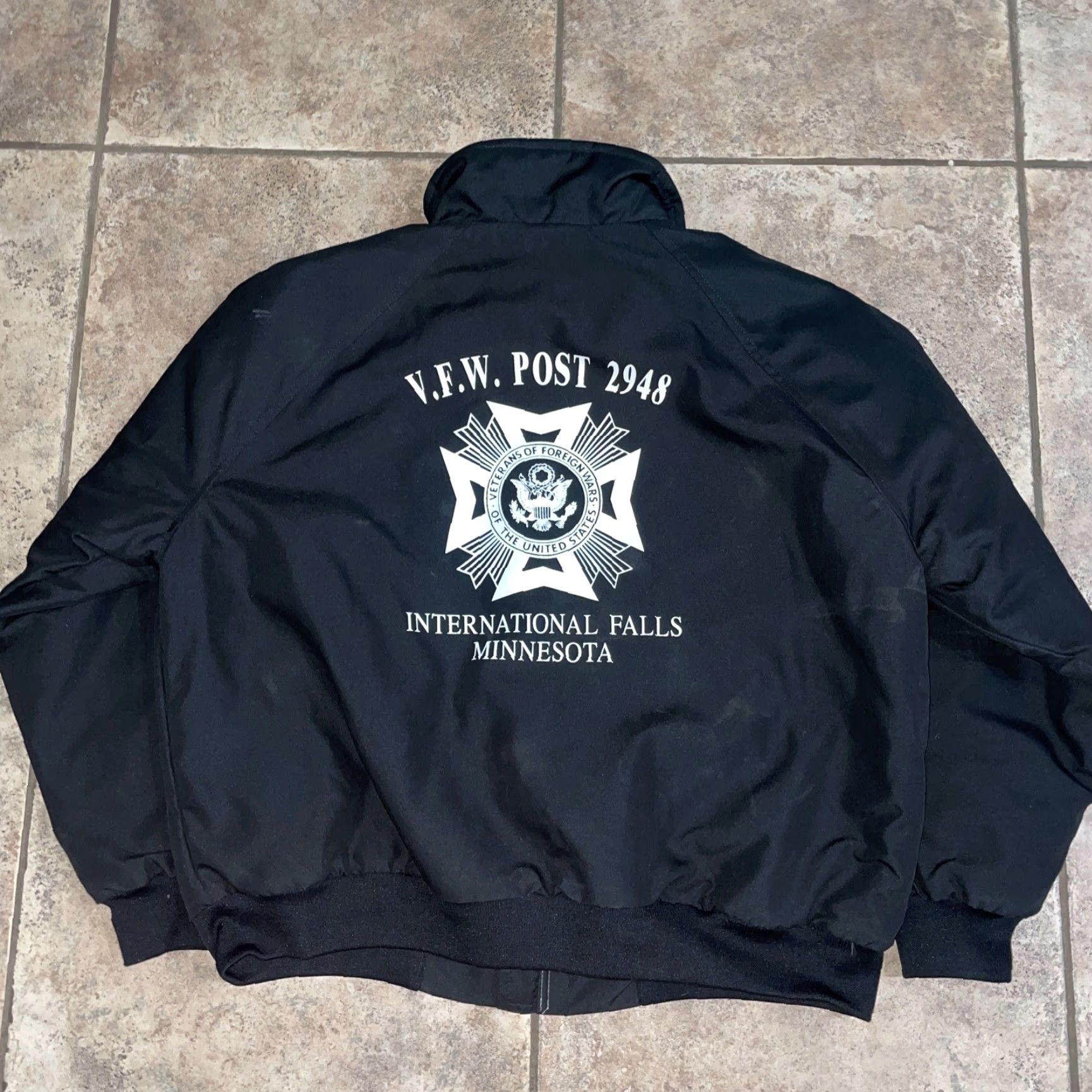 Vintage VINTAGE VFW Sportsmaster black fleece lined jacket Mens XXL Regular 2XL Polyester Fleece Lined Jacket Black Men Size US XXL / EU 58 / 5 - 2 Thumbnail