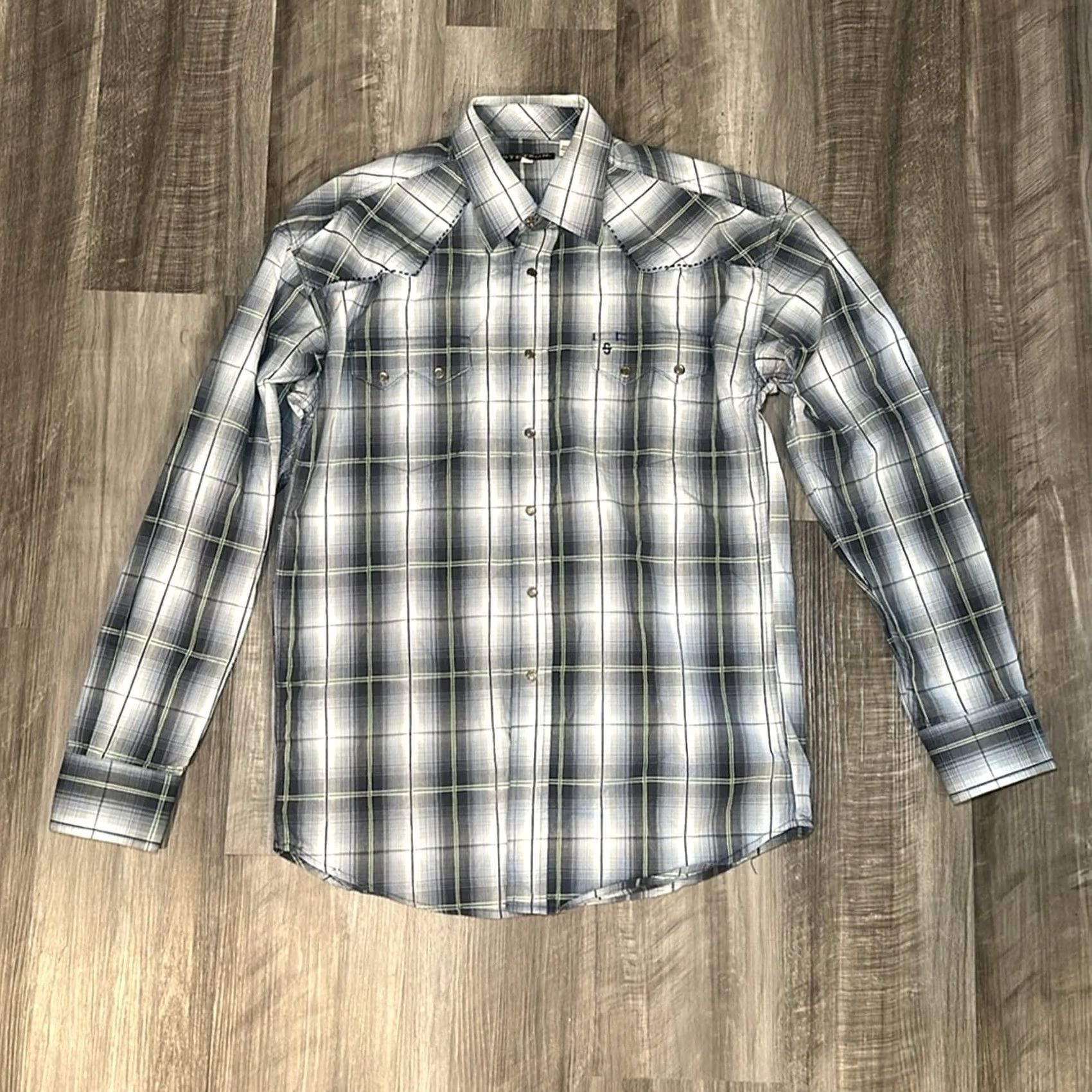 Stetson Stetson Western Plaid Long Sleeve Pearl Snap Button Shirt L Men Gray Size US L / EU 52-54 / 3 - 2 Thumbnail