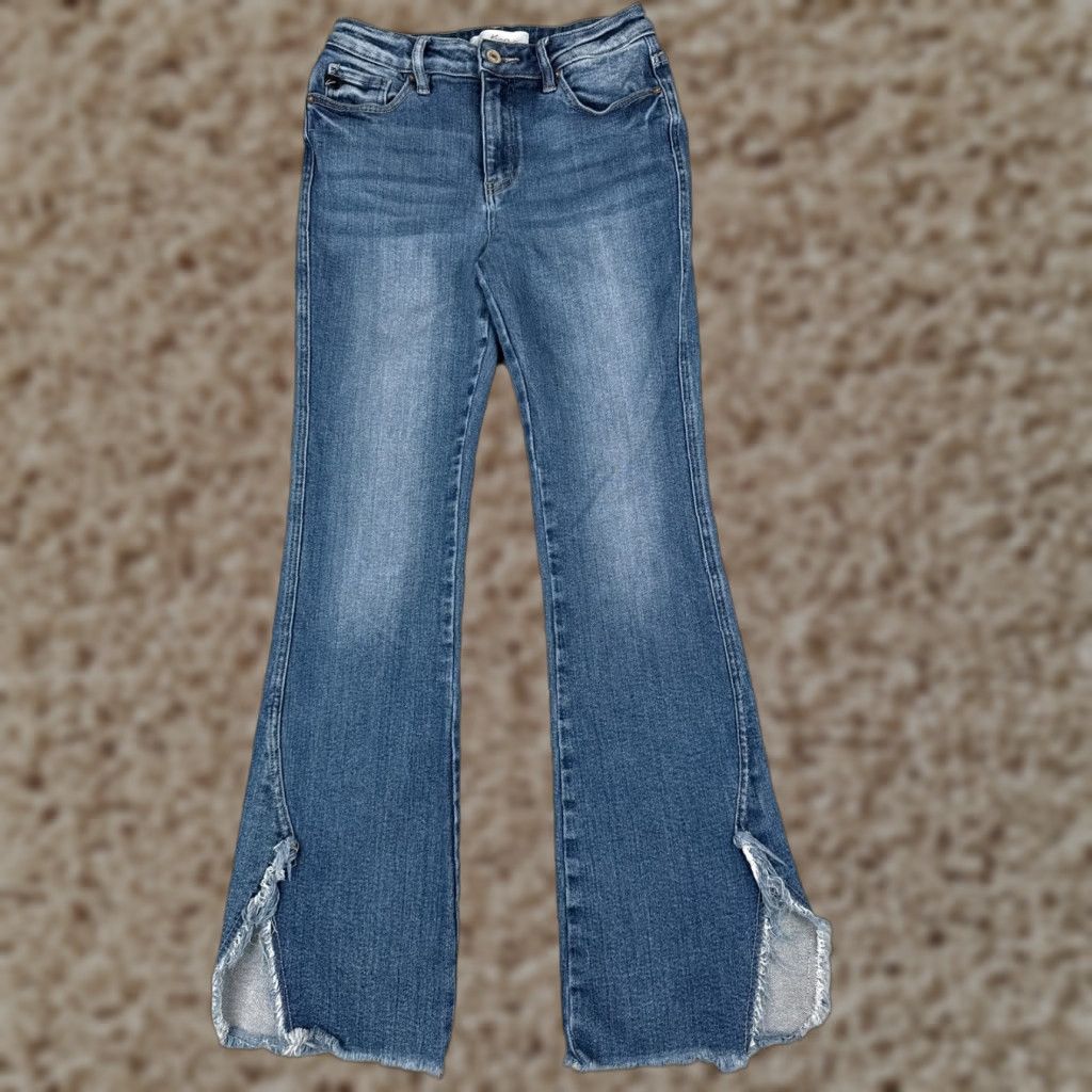 Vintage Kancan Jeans Jeans KanCan Blue Denim Bootcut Mid Rise 26x30 Distressed Stretch Women Regular 7 Pants Size 28" / US 6 / IT 42 - 1 Thumbnail