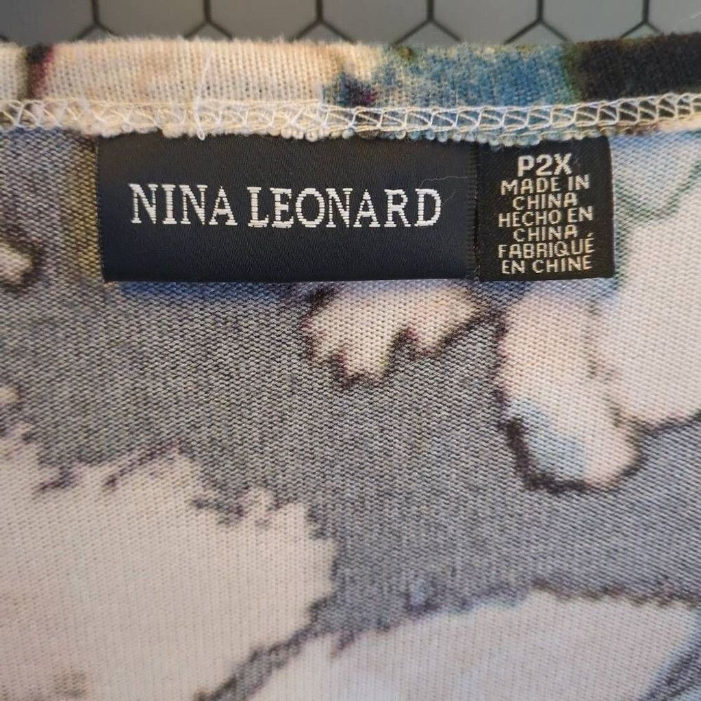Other Nina Leonard Women's 2X Petite Longline Duster Cardigan Abst Size XXL / US 16-18 / IT 52-54 - 6 Thumbnail