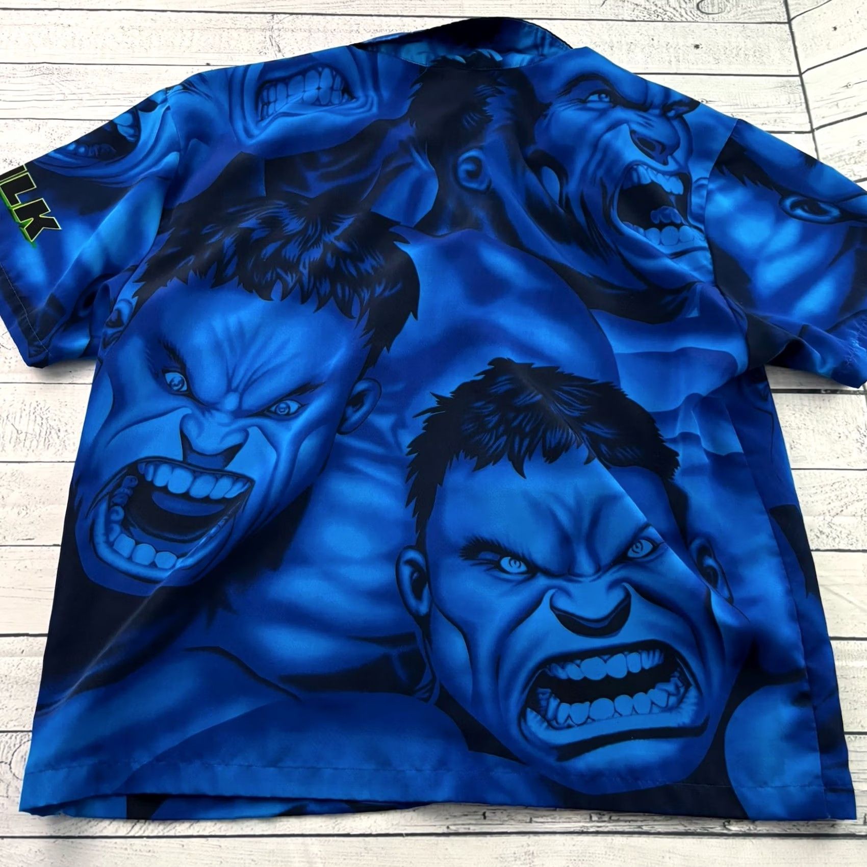 Vintage Hulk The Incredible Hulk All Over Print Short Sleeve Button Front Shirt XL Blue Mens Shirt Hulk Size US XL / EU 56 / 4 - 8 Thumbnail