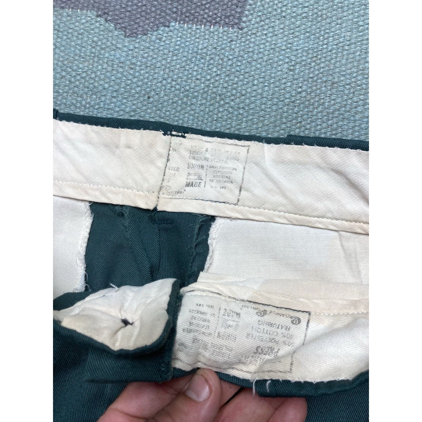Vintage VINTAGE 70s chino work pants permanent press workwear green twill talon 29x30 Men Pants Green Chino 70s Workwear Mens Size US 29 - 7 Thumbnail