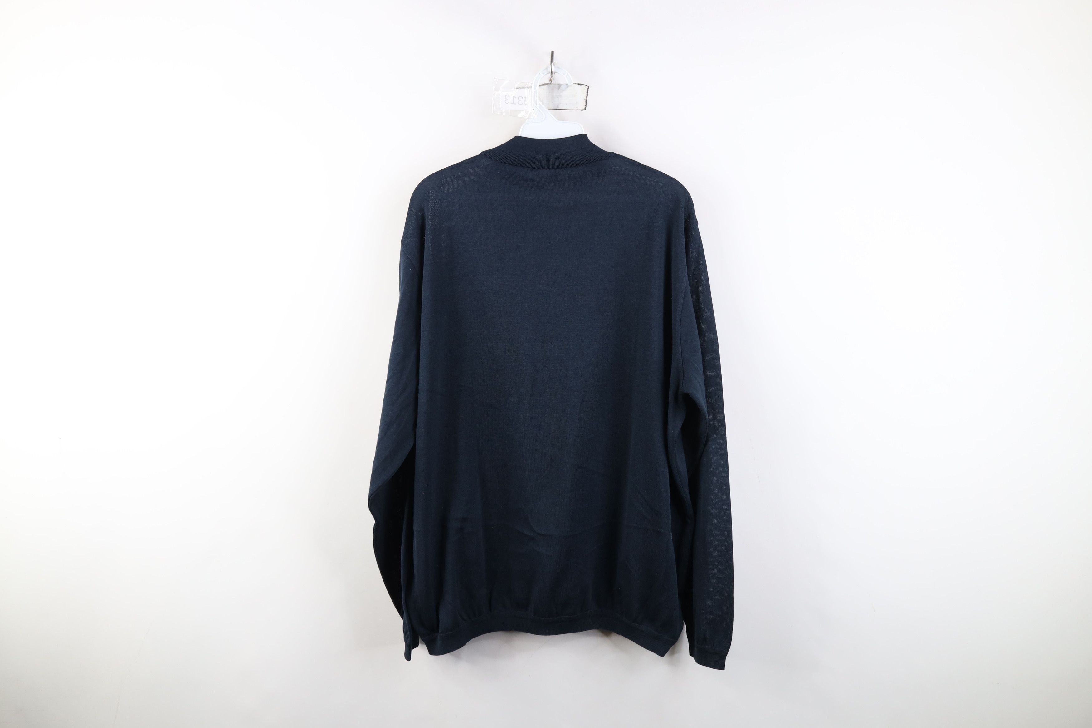 St. Croix Vintage 90s St Croix Lightweight Mock Neck Sweater Blue USA Size US L / EU 52-54 / 3 - 10 Thumbnail