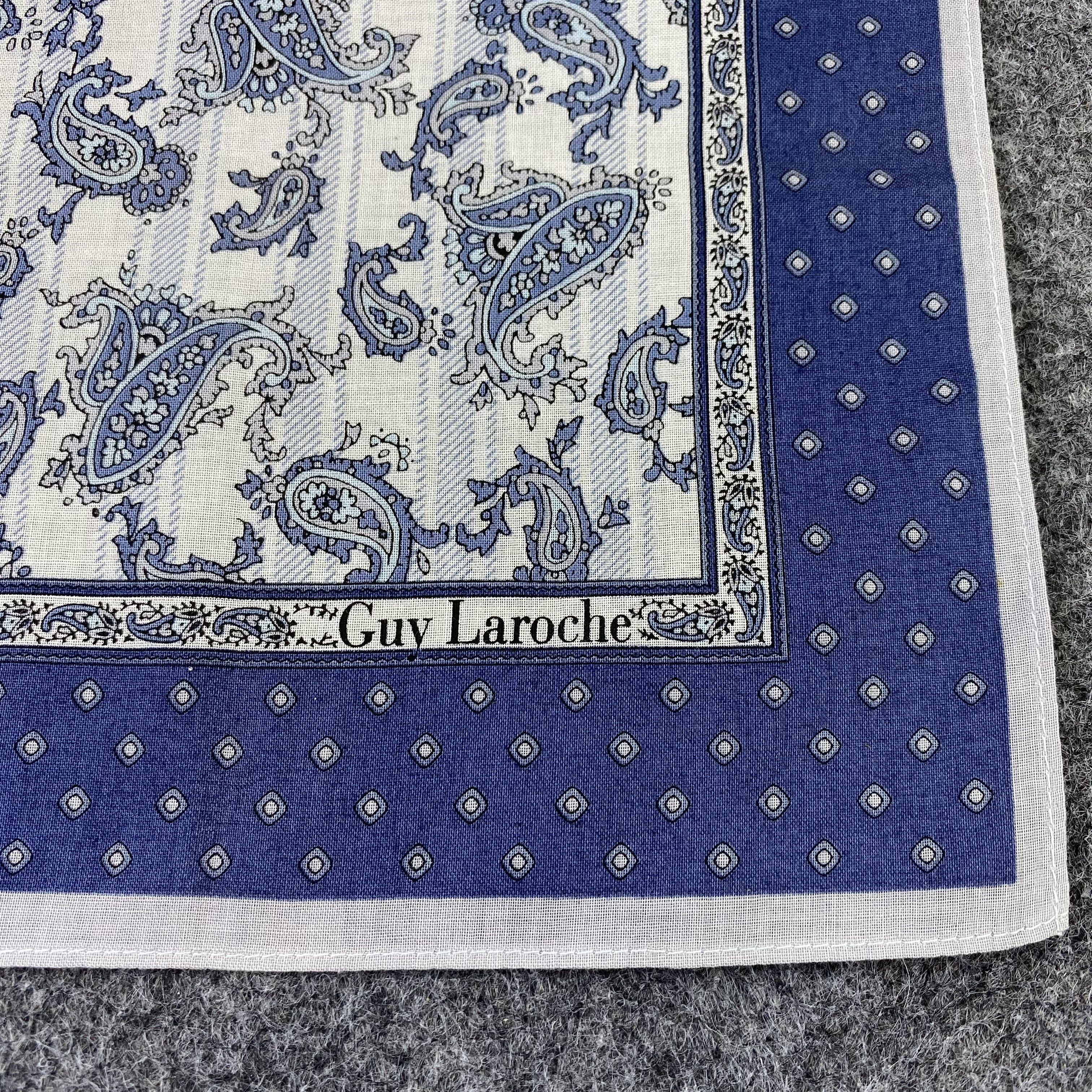 Guy Laroche × Vintage Guy Laroche Paislee Handkerchief Neckerchief Bandana -B618 Size ONE SIZE - 5 Thumbnail