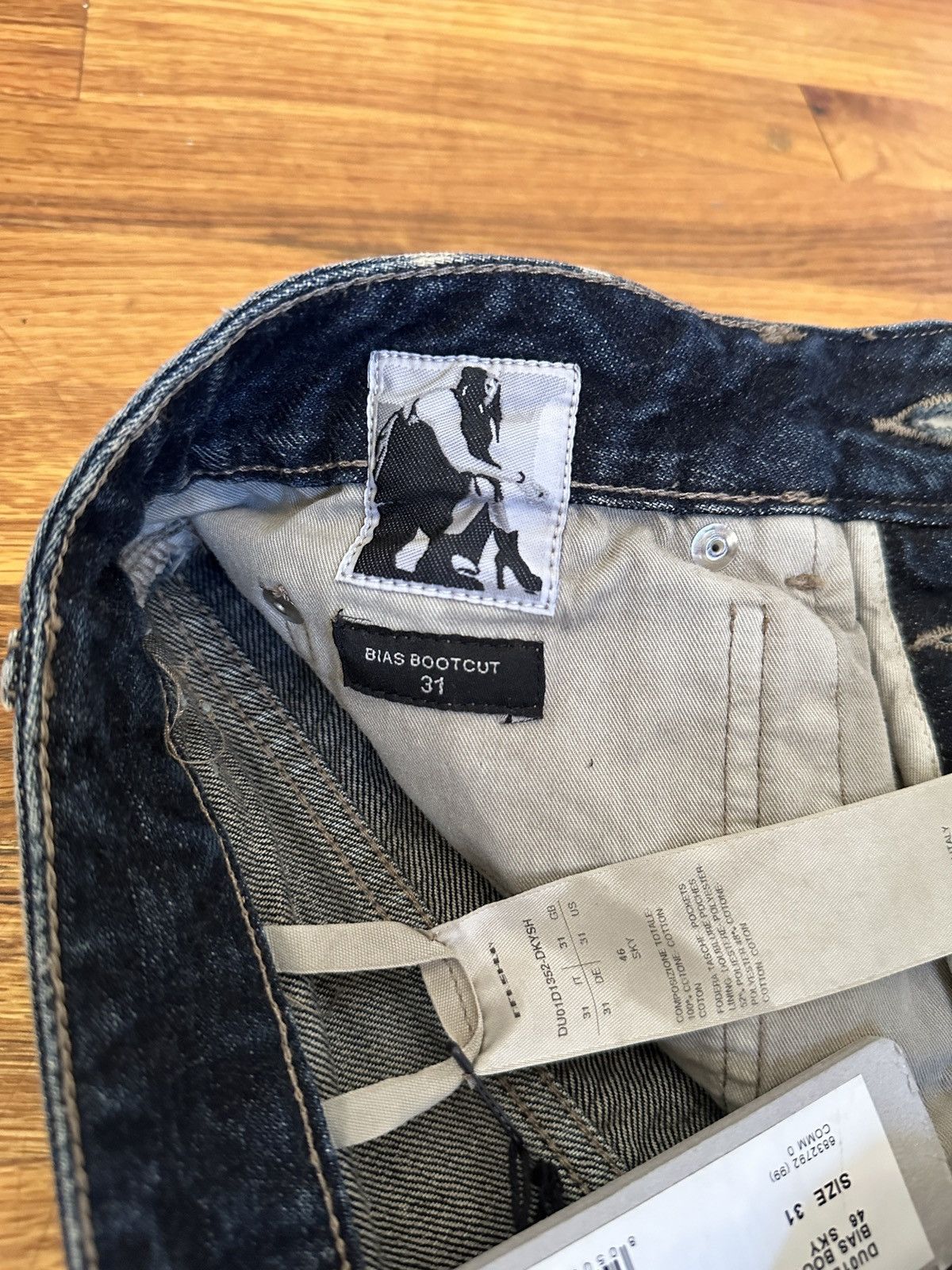 Rick Owens Drkshdw Rick Owens Bias Bootcut Destroyed Shredded Denim Size US 31 - 4 Thumbnail