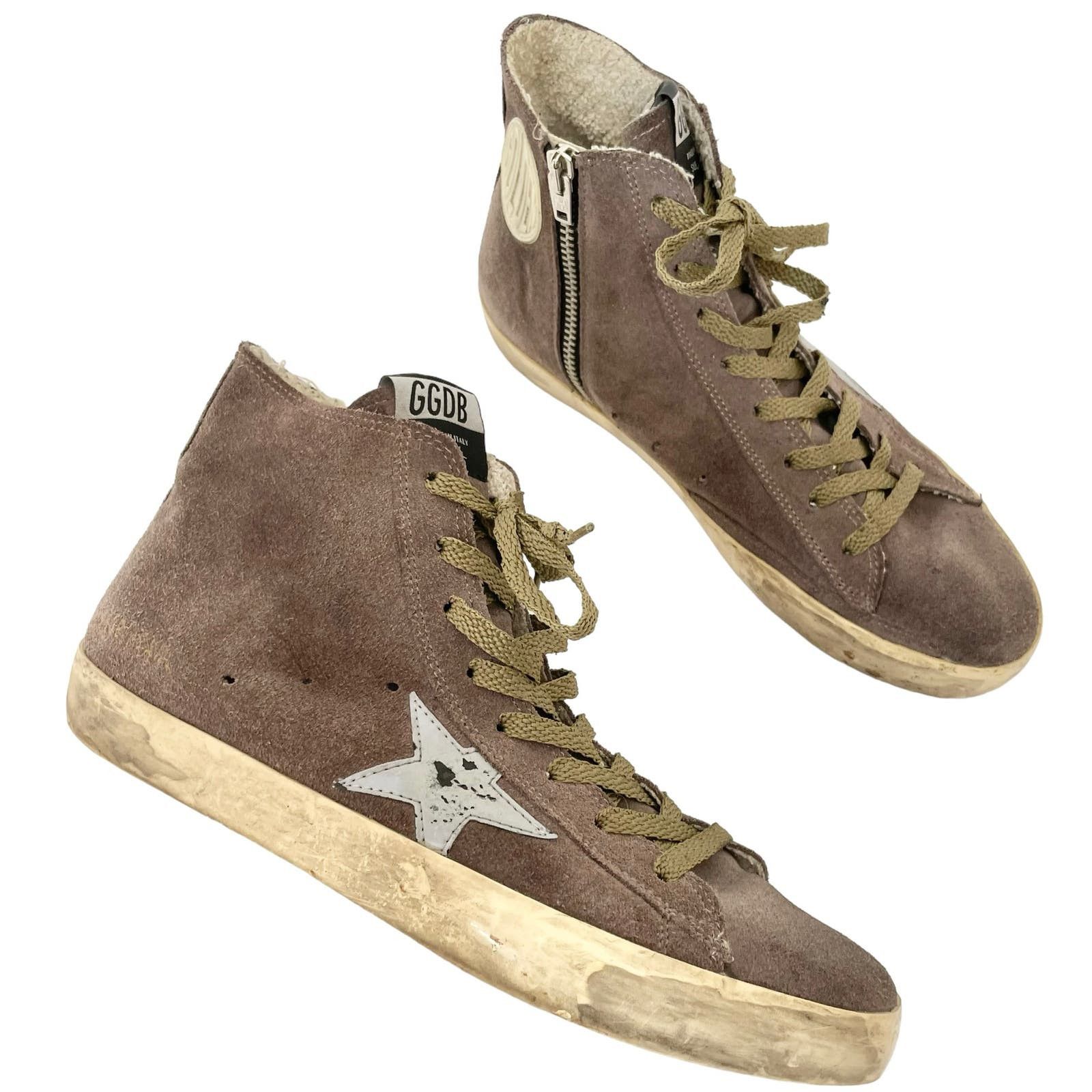 image of Authentic Golden Goose Francy Fancy High Suede Sneaker Eu 40 in Grey, Women's (Size 10)