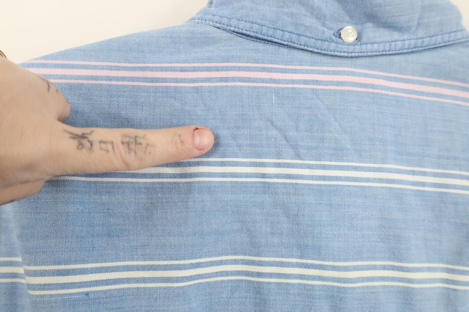 Vintage Vintage 90s Streetwear Chambray Short Sleeve Button Shirt Size US L / EU 52-54 / 3 - 12 Thumbnail