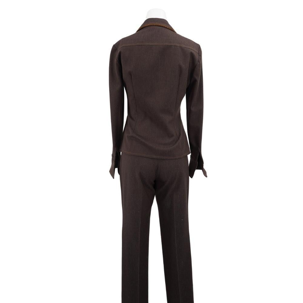 Designer Vintage Vertigo Paris Denim Pantsuit Set Size S Size 28" / US 6 / IT 42 - 7 Thumbnail