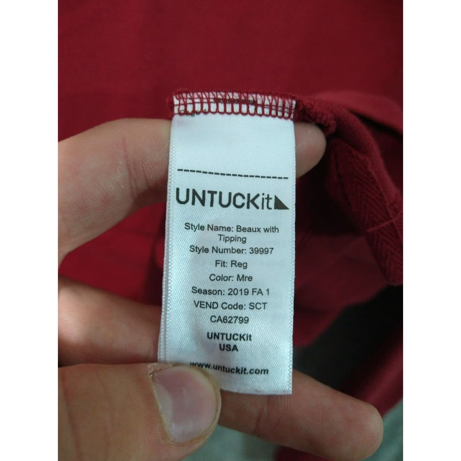 UNTUCKit UNTUCKit Polo Shirt Men XL Red Long Sleeve Pima Cotton Casual Preppy Beaux - Classic Fit Size US XL / EU 56 / 4 - 6 Thumbnail