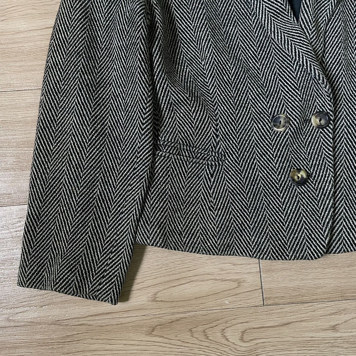 Jil Sander 🇩🇪RARE 80s Women’s Jil Sander Wool Herringbone Cropped Blazer Size US XS / EU 42 / 0 - 8 Thumbnail