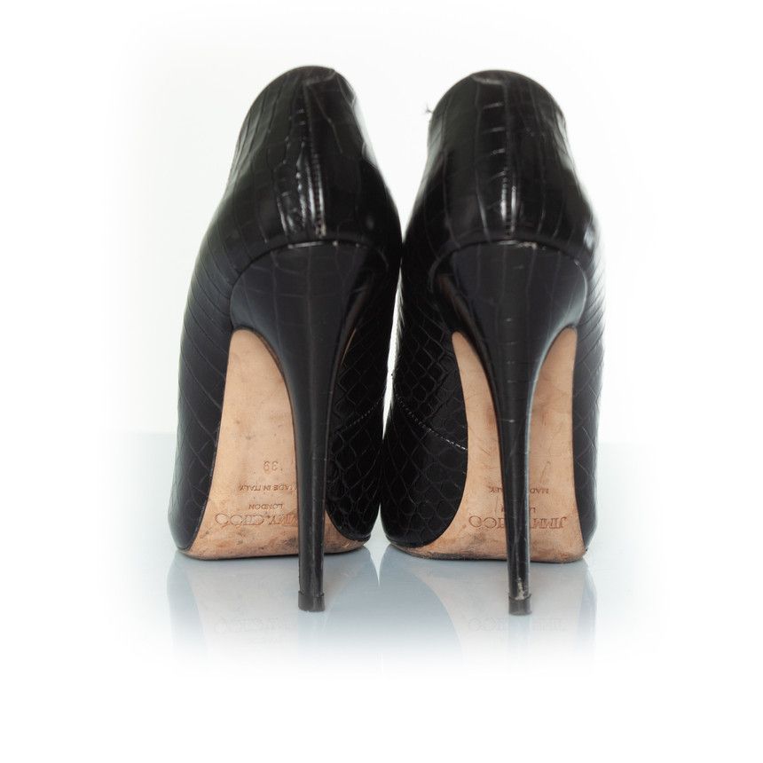 Jimmy Choo Jimmy Choo, Croco printed heels in black Size US 8 / IT 38 - 6 Thumbnail