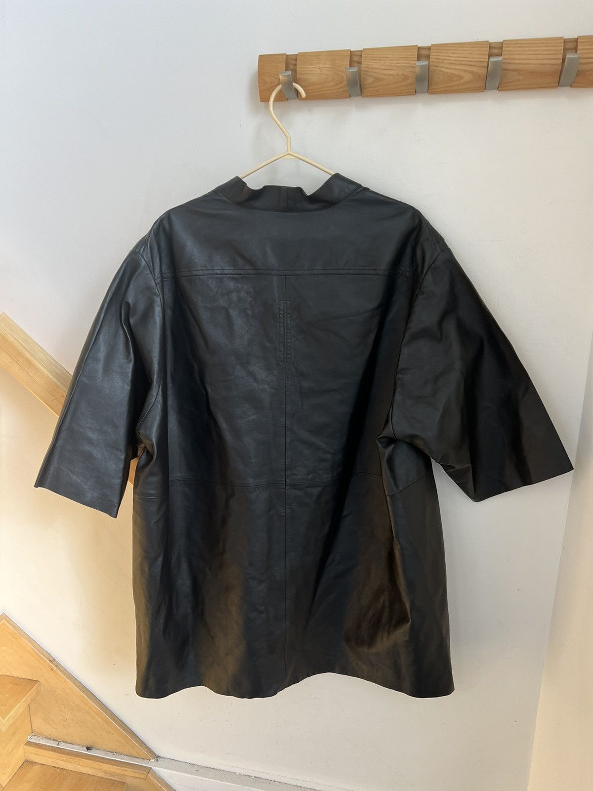 Rick Owens Rick Owens Black Faun Leather Lambskin Shirt Edfu SS23 Size US M / EU 48-50 / 2 - 3 Thumbnail
