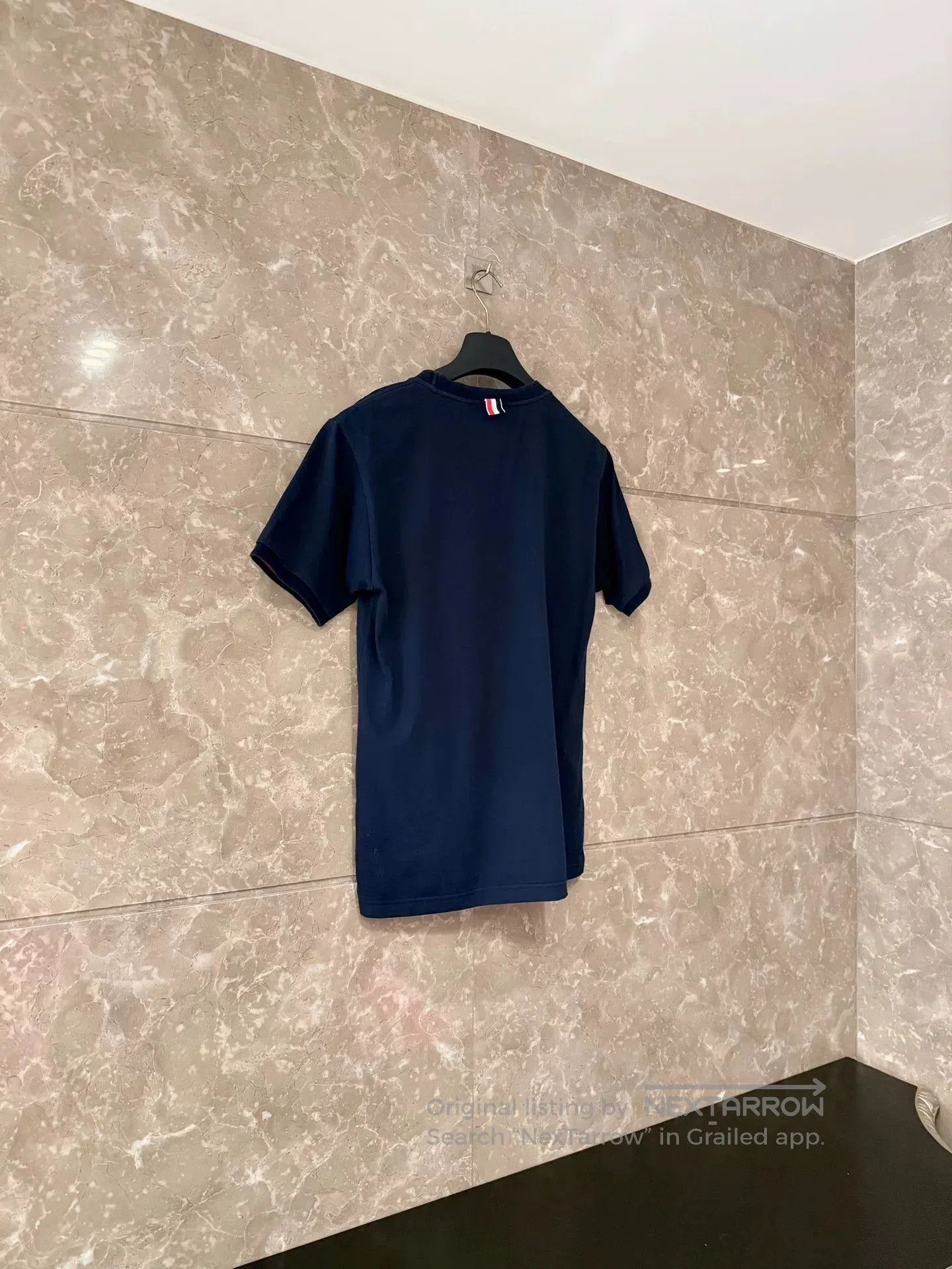 Thom Browne Thom Browne Dark Blue Striped Cotton T. Size US M / EU 48-50 / 2 - 2 Thumbnail