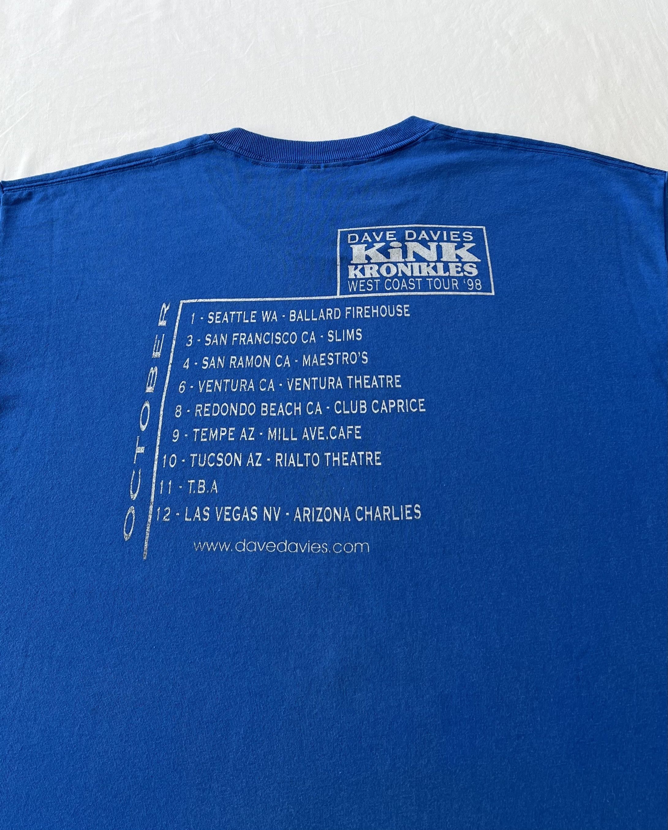 Band Tees Vintage 1998 Dave Davies The Kinks Kronikles Tour T-shirt Size US XL / EU 56 / 4 - 15 Thumbnail
