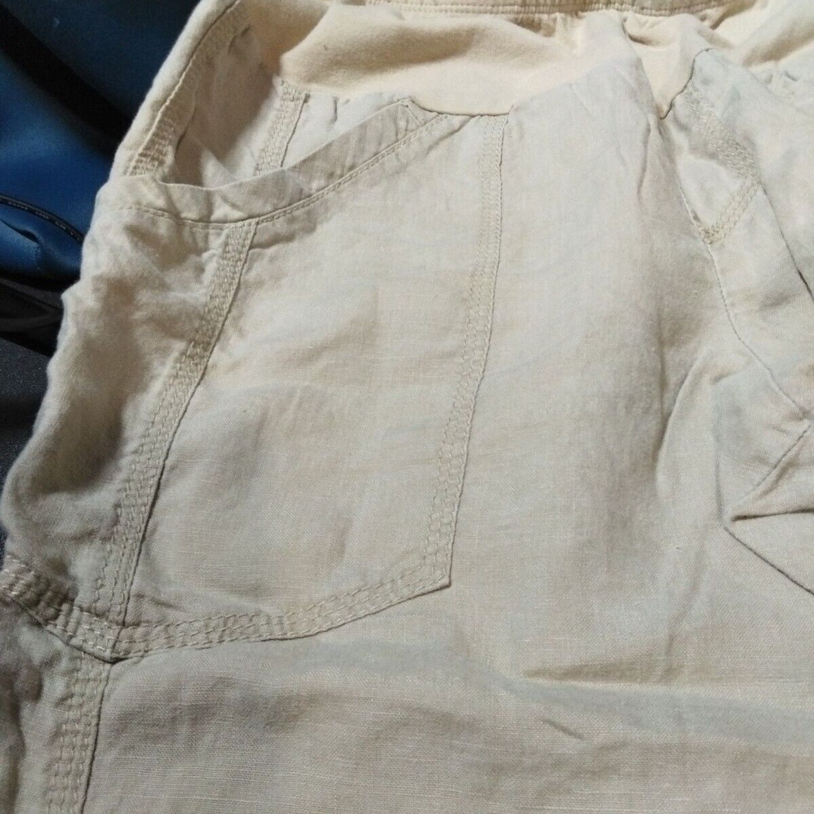 Other Motherhood Maternity Women's Tan Pants Size Medium Linen Size 28" / US 6 / IT 42 - 2 Thumbnail