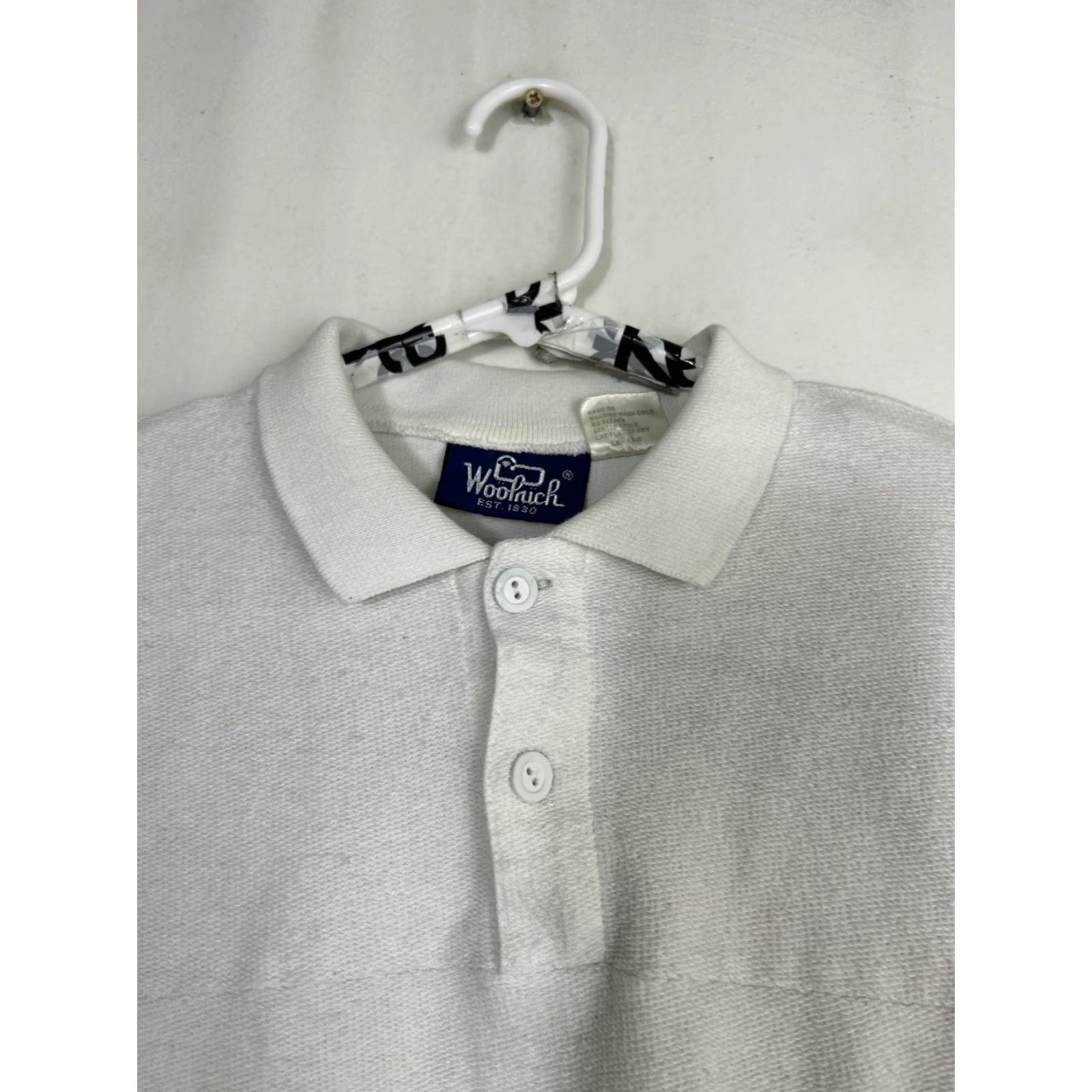 Vintage VINTAGE Woolrich Polo Shirt Mens L White 100% Cotton Short Sleeve Solid Golf Walking Mens Size US L / EU 52-54 / 3 - 3 Thumbnail