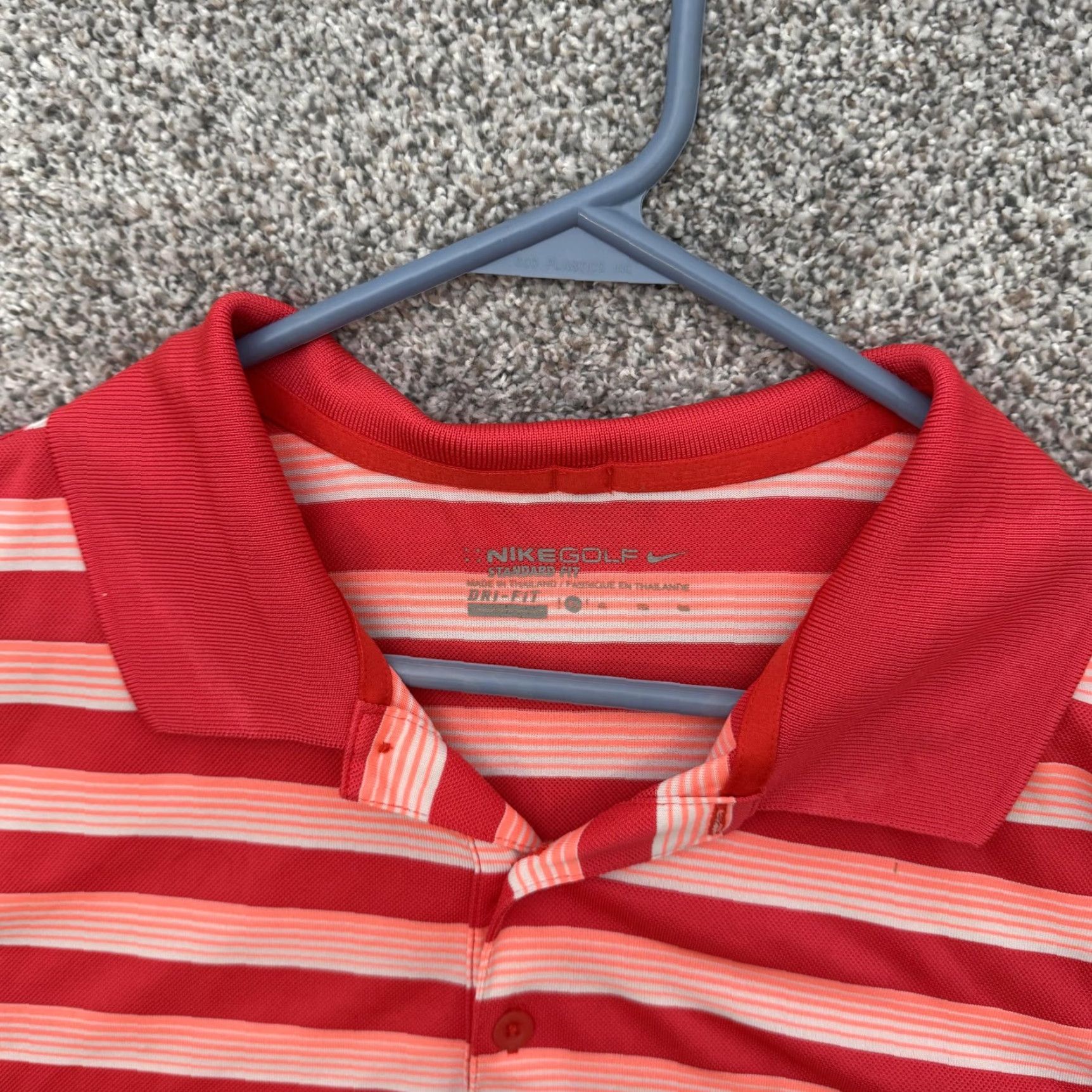 Nike Nike Golf Polo Shirt Mens XL Red Striped Dri-FIT Performance Athletic Top Size US XL / EU 56 / 4 - 5 Thumbnail