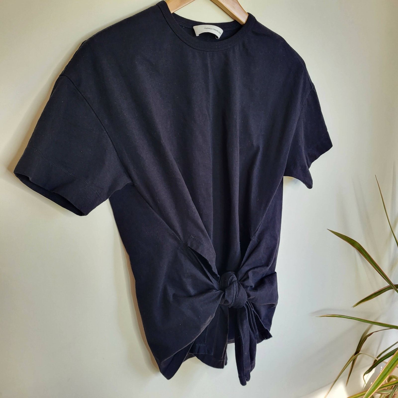 Cedric Charlier Cedric Charlier Elongated Hem Tee - Black Size M / US 6-8 / IT 42-44 - 7 Thumbnail