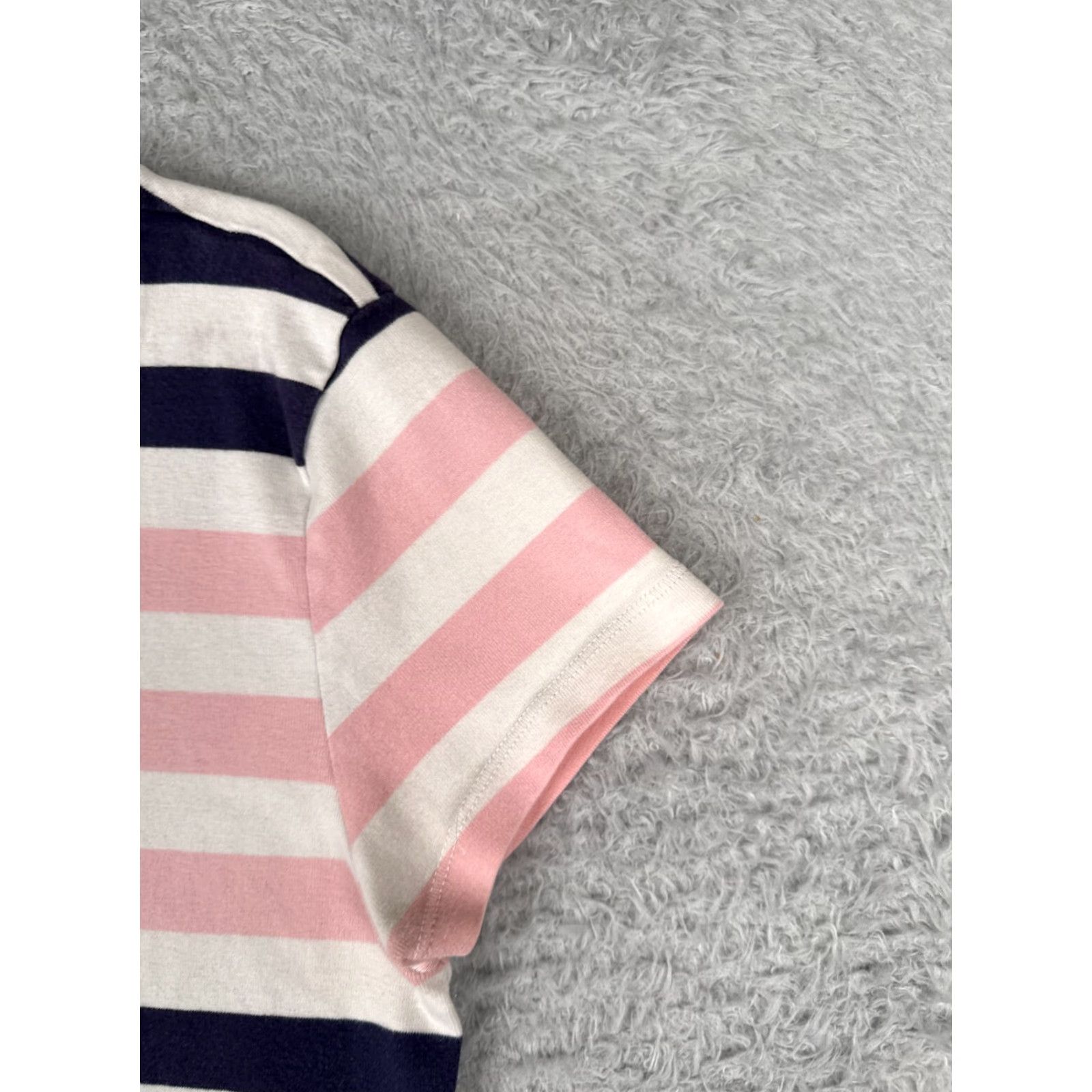 Tommy Hilfiger Tommy Hilfiger Shirt Women Large Pink Blue Striped V-Neck Cotton Designer Classic Size L / US 10 / IT 46 - 2 Thumbnail
