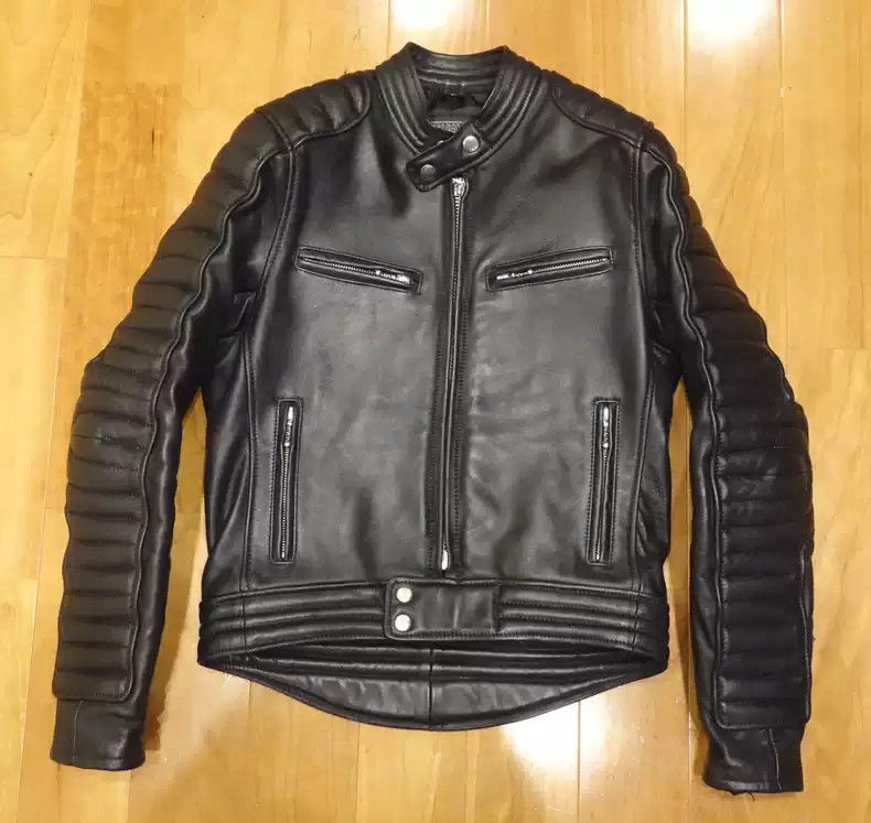 kadoya Straight-pull collar leather coat
