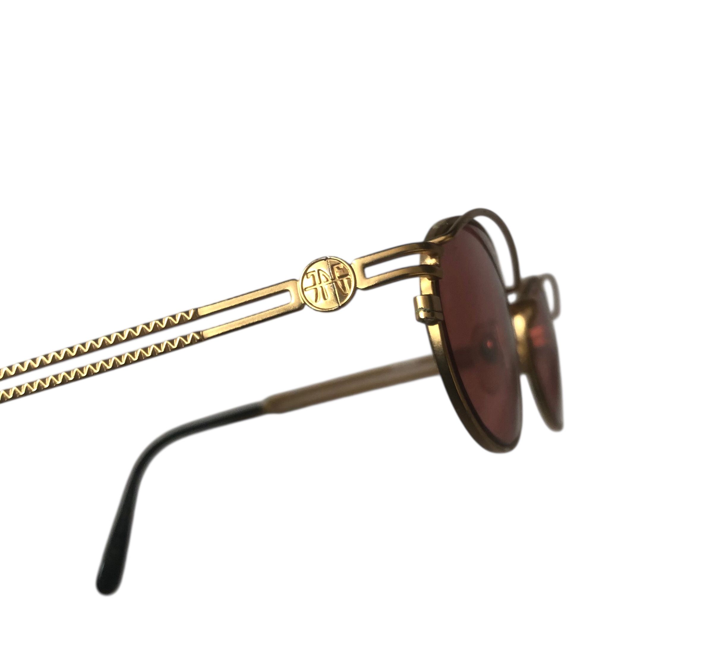 Jean Paul Gaultier 💯🔥Vintage JPG JEAN PAUL GAULTIER 58-6104 Gold Sunglasses Size ONE SIZE - 10 Thumbnail