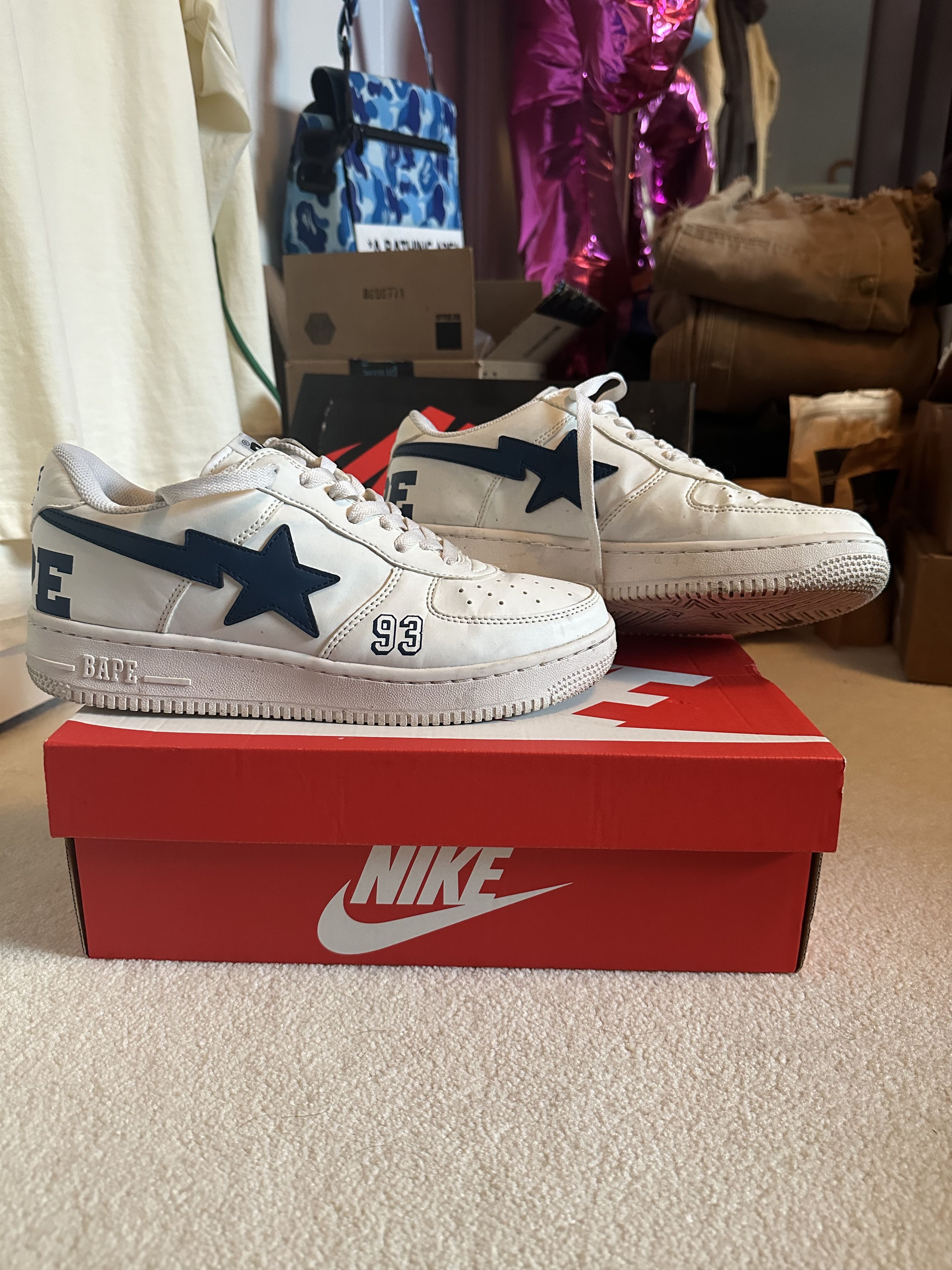 image of Bapesta 93 (2015) Shoes in White, Men's (Size 8.5)