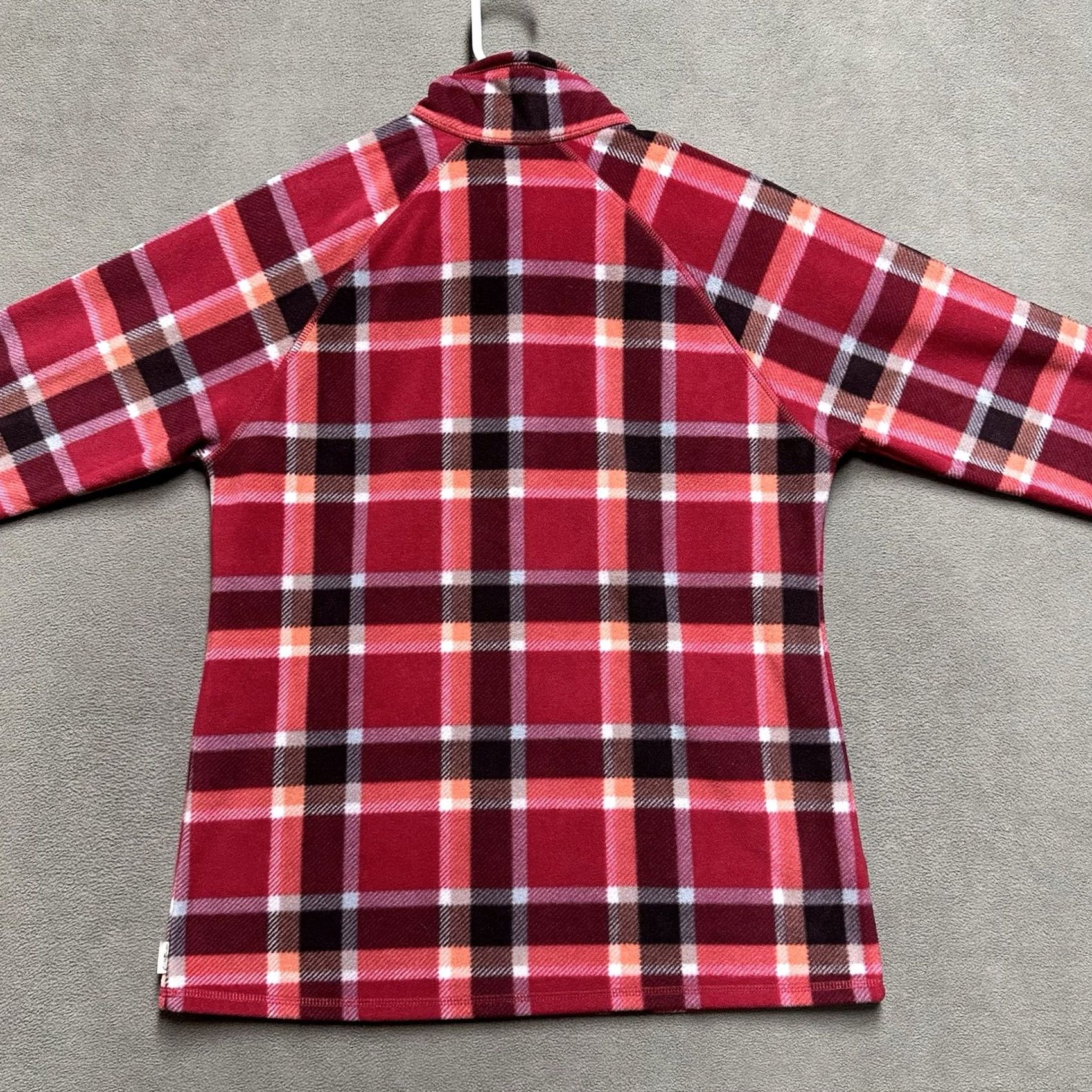 Eddie Bauer Eddie Bauer Pullover Sweater Womens Medium Red/Pink Plaid Fleece 1/4 Zip Long Sleeve EUC Size M / US 6-8 / IT 42-44 - 2 Thumbnail