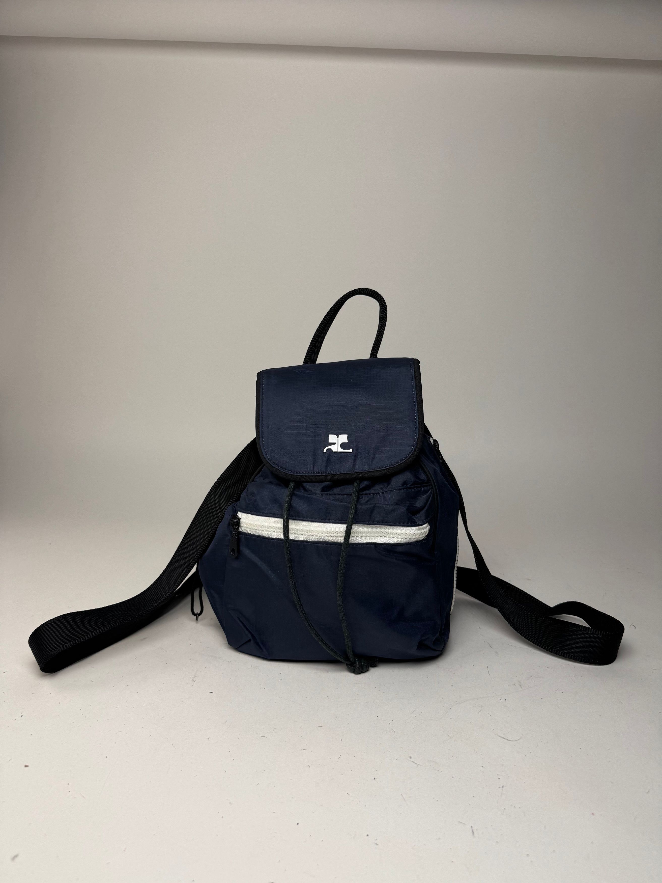 Vintage Polyester Backpack Navy Black
