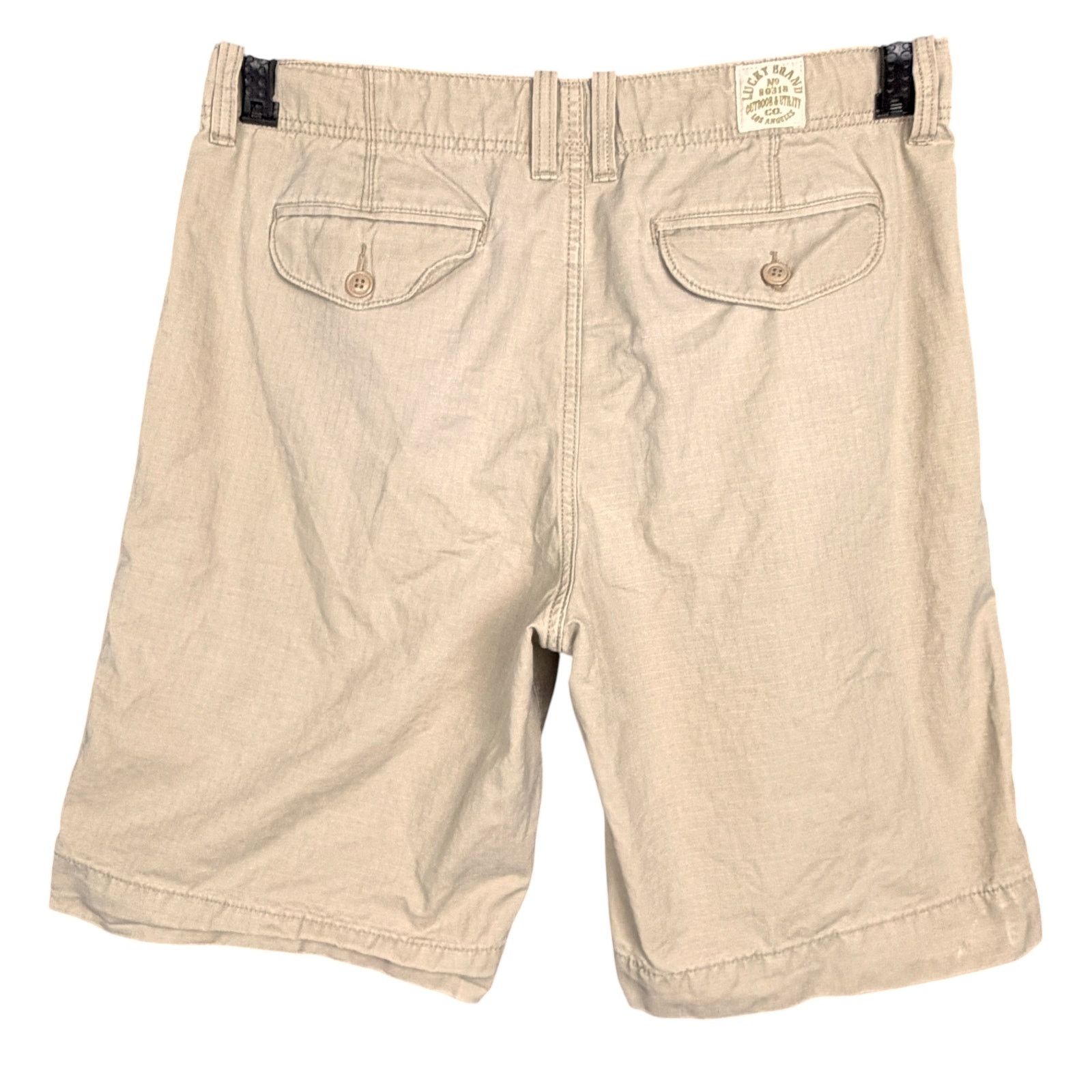 Lucky Brand Lucky Brand Men's Utility Shorts Khaki Size 36 10" Inseam Size US 36 / EU 52 - 2 Thumbnail