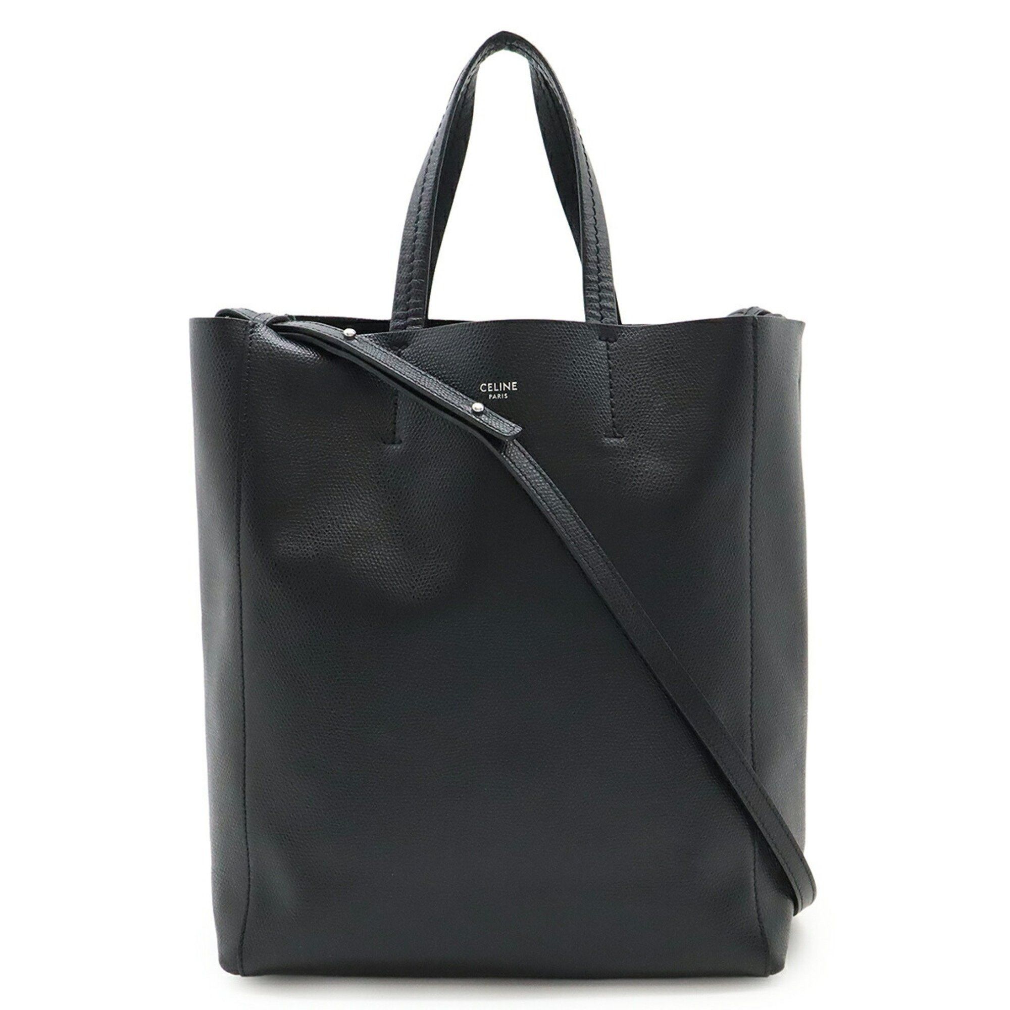 CELINE Vertical Cabas Small Tote Bag Handbag Shoulder Leather