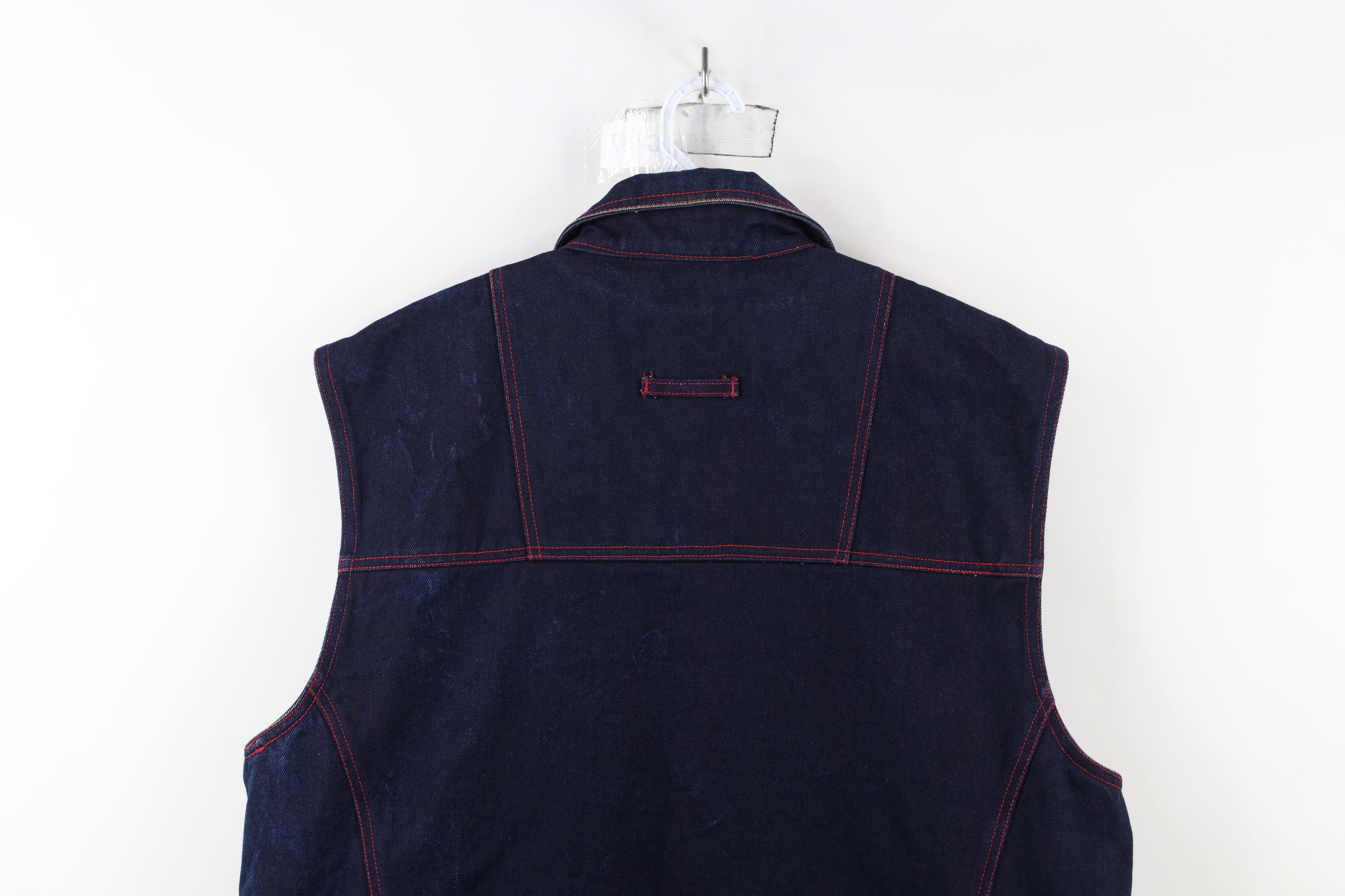 Vintage Vintage 90s Y2K Streetwear Denim Jean Trucker Vest Jacket Size US L / EU 52-54 / 3 - 14 Thumbnail