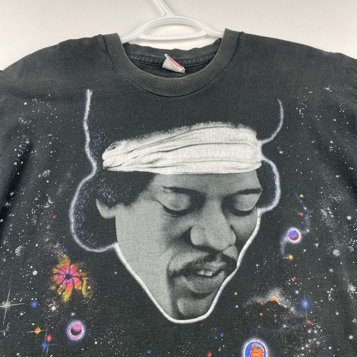 Band Tees × Jimi Hendrix × Vintage VTG 90’s Jürek 1995 Single Stitch Jimi Hendrix AOP Shirt Size US L / EU 52-54 / 3 - 3 Thumbnail