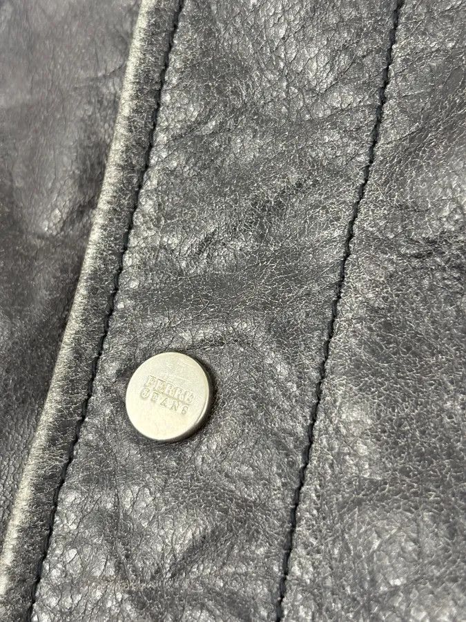 Gianfranco Ferre 2000s Gianfranco Ferré Grey Leather Trucker Jacket Size US M / EU 48-50 / 2 - 7 Thumbnail