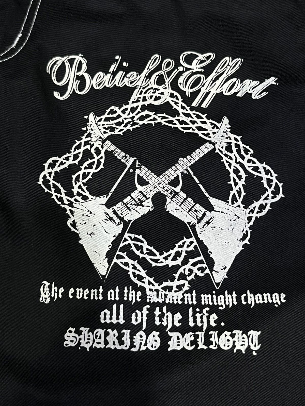 A&G Rock 🎸WILD LIFE Cross Guitars Skull Bones Rock Metal Poem Shorts Size US 31 - 3 Thumbnail
