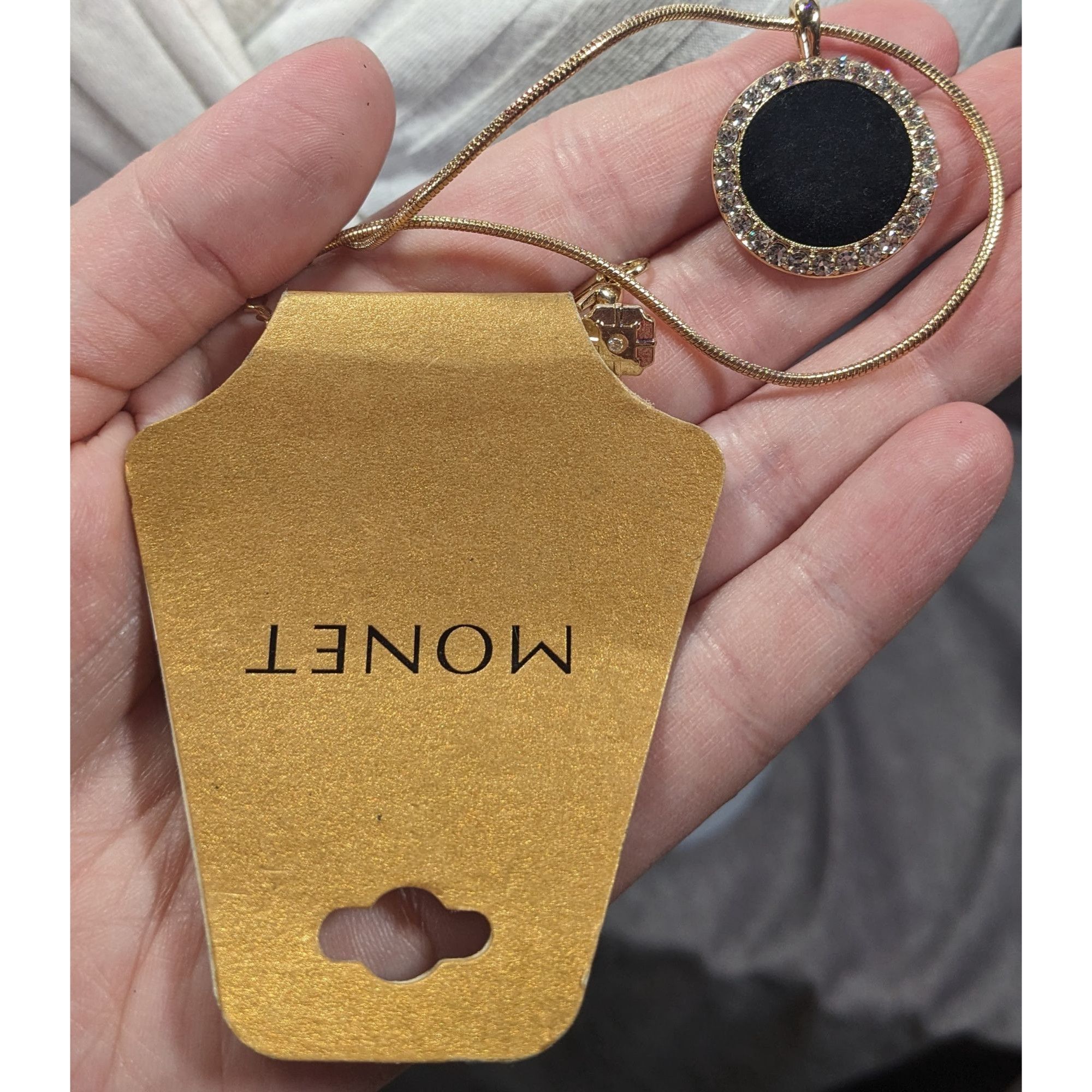 Monet Monet Social Tower Gold Tone Black Velvet Pendant Necklace Size ONE SIZE - 8 Thumbnail