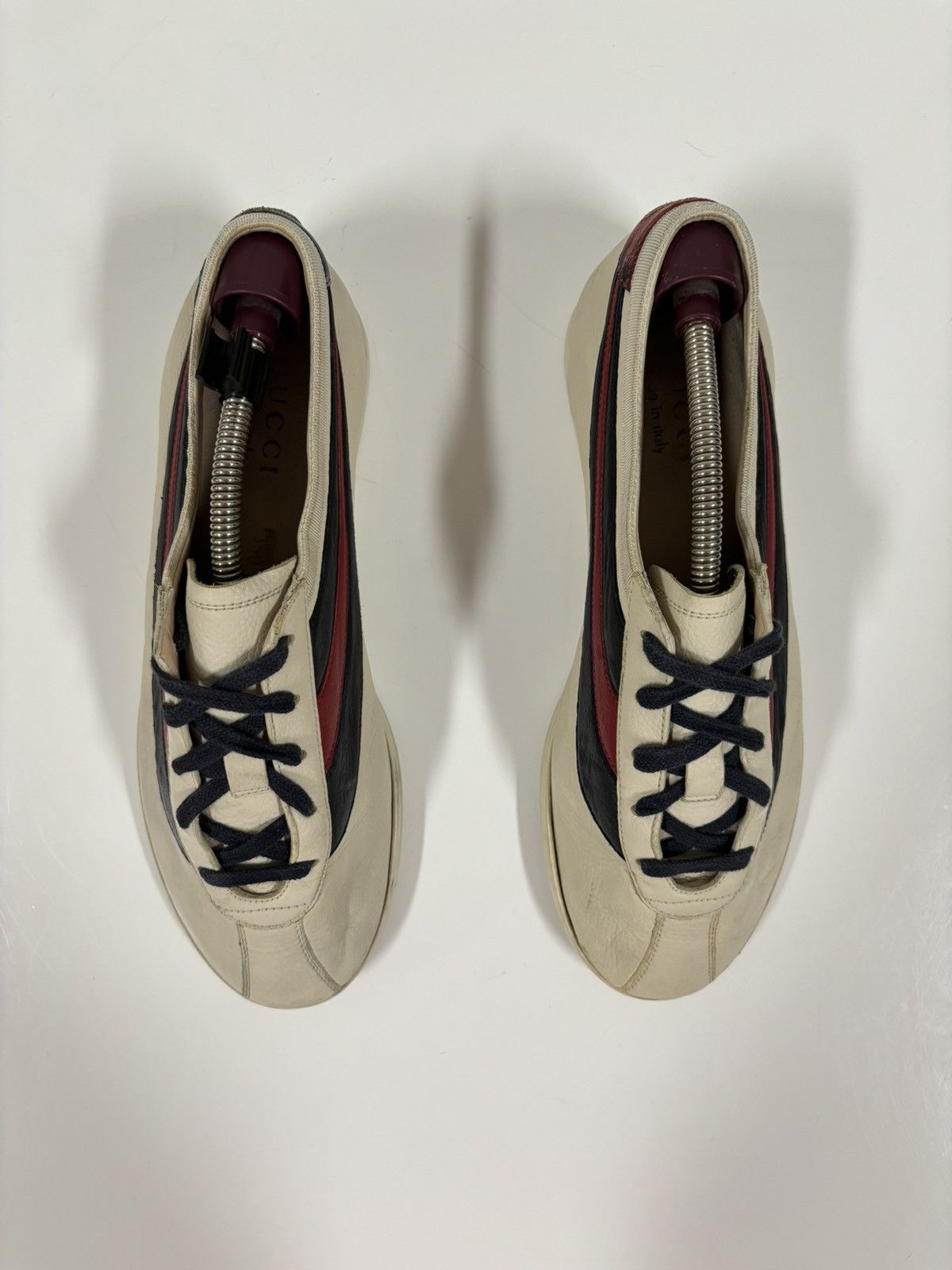Designer × Gucci × Paolo Gucci FALACER Web Hebron Leather Stripe Low-Top Sneakers Trainers Size US 7.5 / EU 40-41 - 3 Thumbnail