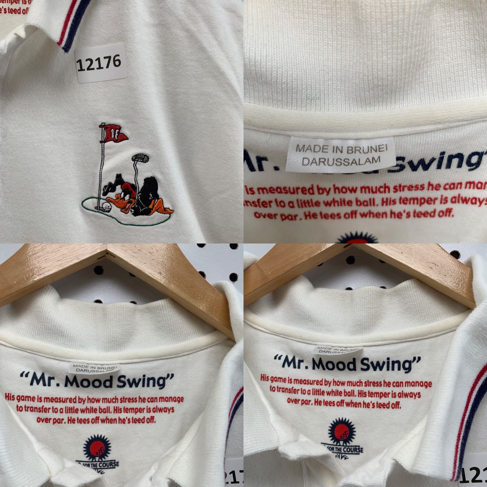 Vintage Daffy Duck Polo Shirt XL White Embroidered Golf Logo 90s Warner Bros. Vintage Men’s Polo Shirt Size US XL / EU 56 / 4 - 8 Thumbnail